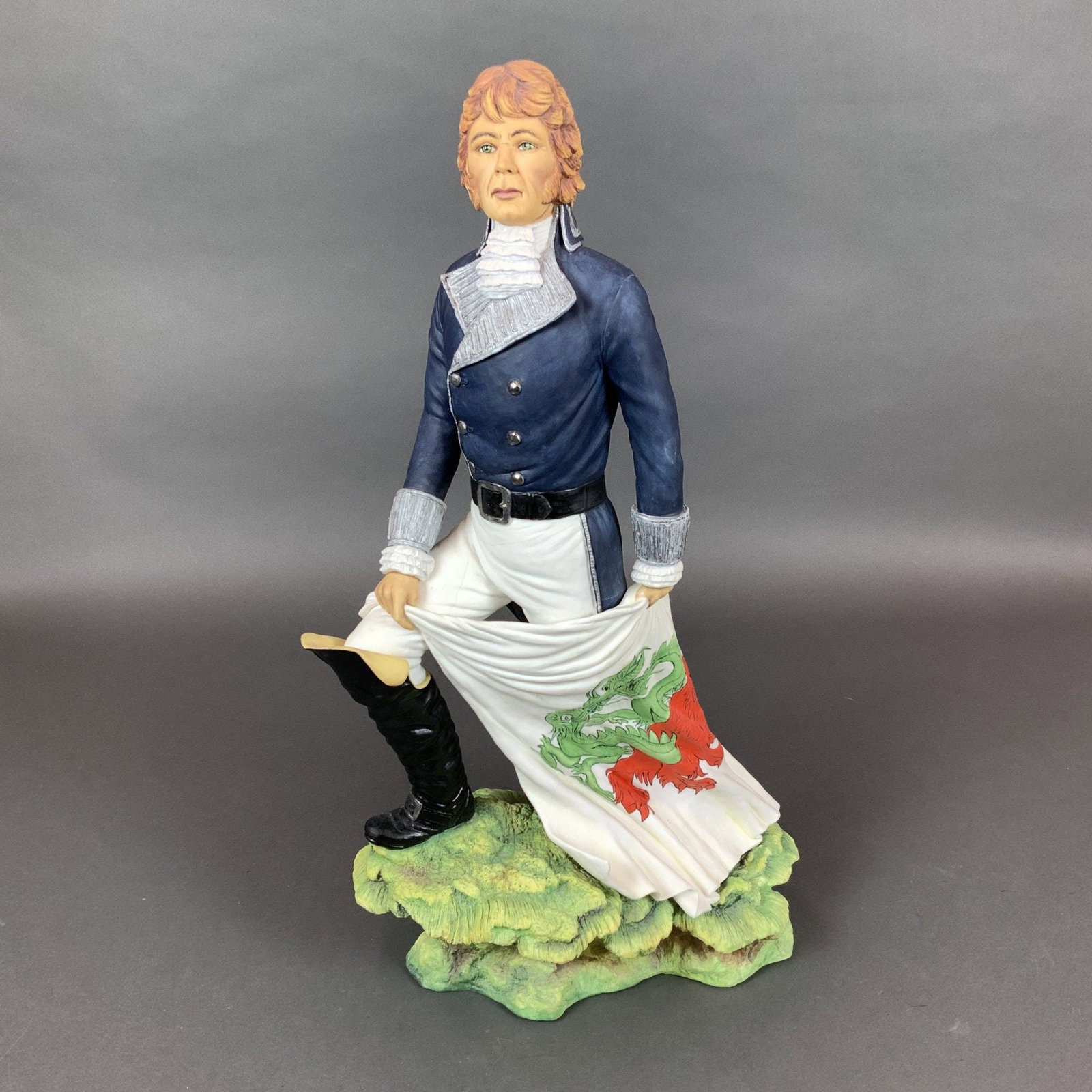 Connoisseur of Malvern Limited Edition Bone China Figurine James Clavell's Tai-Pan: A hand-painted fine bone china figurine by Connoisseur of Malvern, sculpted by Richard J. Sefton. The piece depicts a character from James Clavell's novel Tai-Pan, identified as the protagonist Dirk S