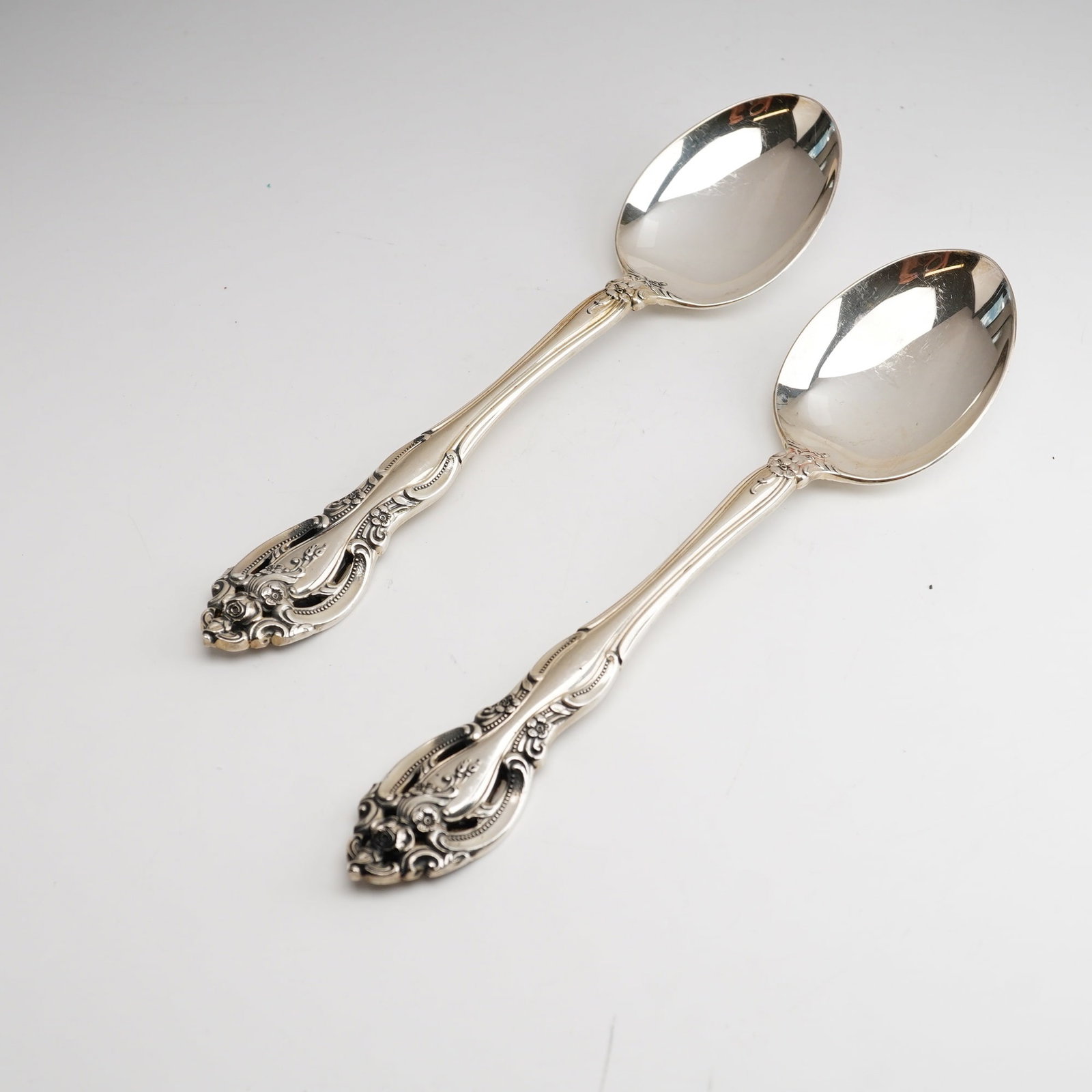 2pc Gorham Sterling Silver Oval Soup Spoons, La Scala (1 of 4)