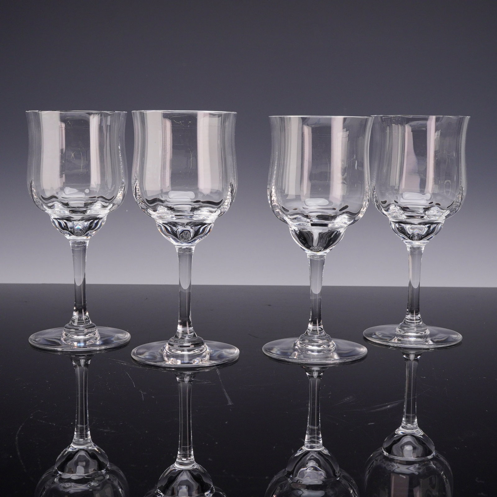 4pc Baccarat Capri Optic Crystal Water Goblets (1 of 4)