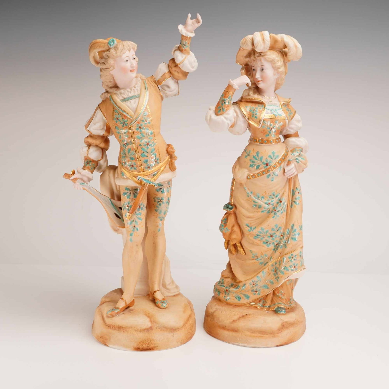 Pair of Germany Bisque Porcelain Courting Couple Figurines (1 of 5)