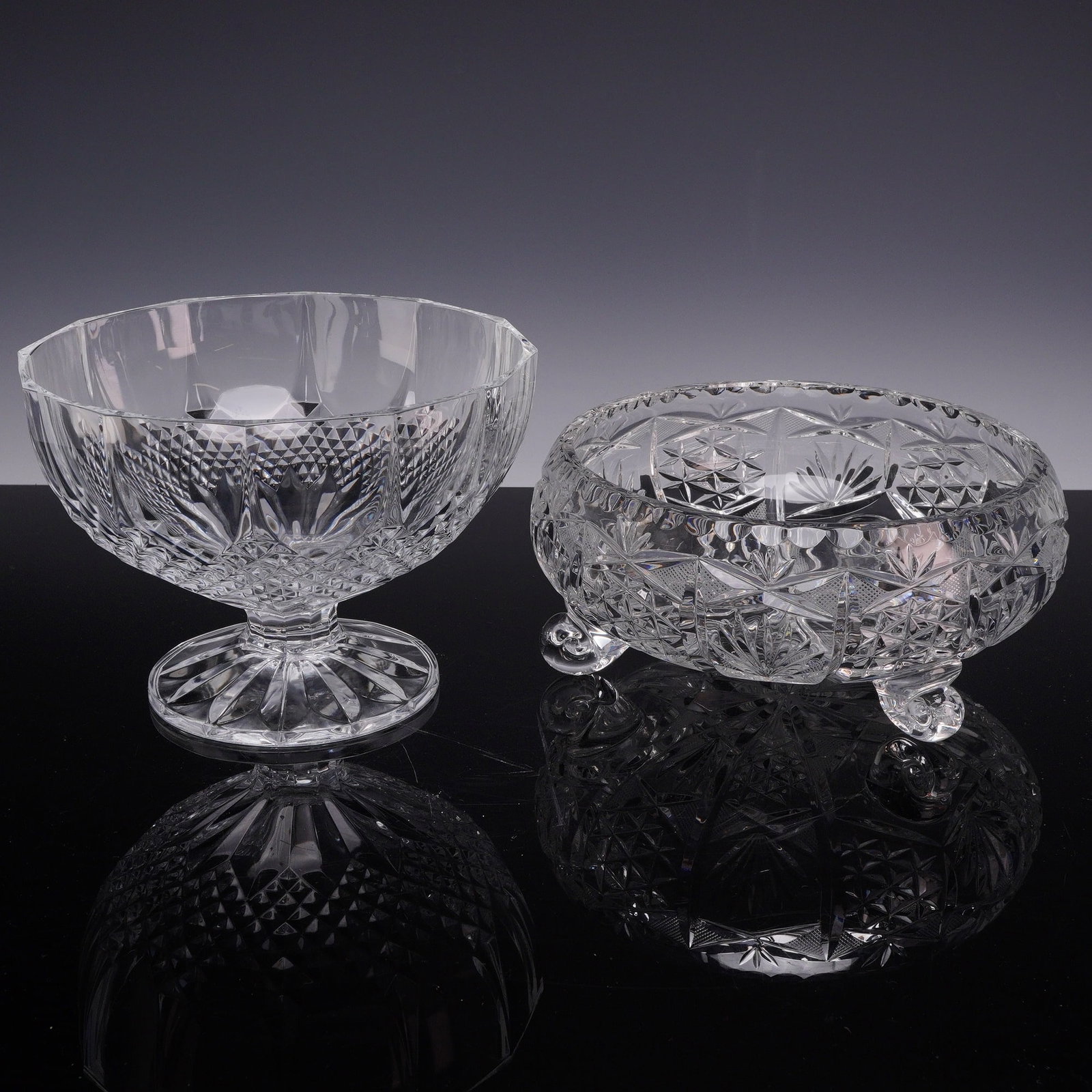 Two American Brilliant Period Style Cut Lead Crystal Bowls (1 of 3)