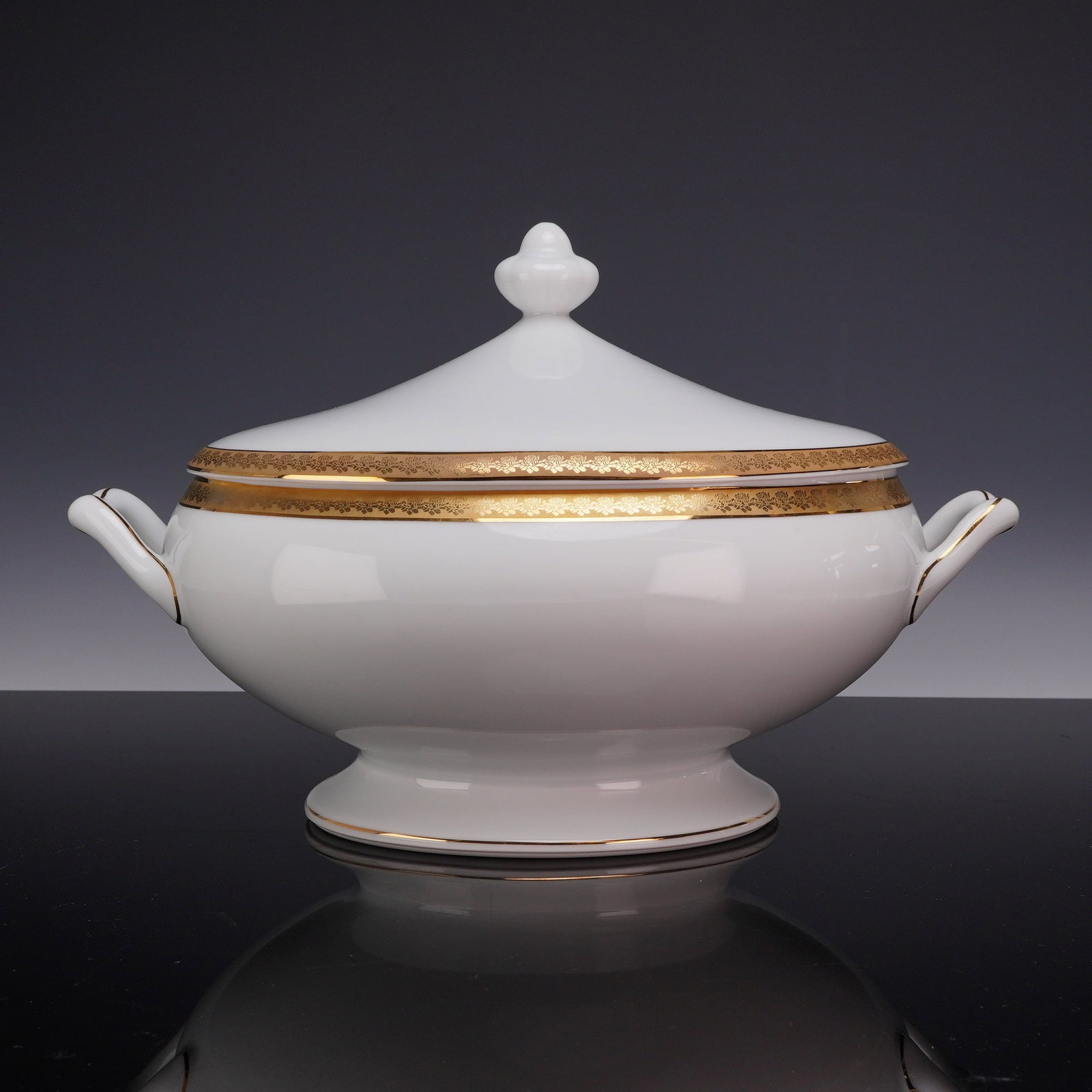Bernardaud Limoges Porcelain Covered Tureen in Rhapsody Pattern (1 of 3)