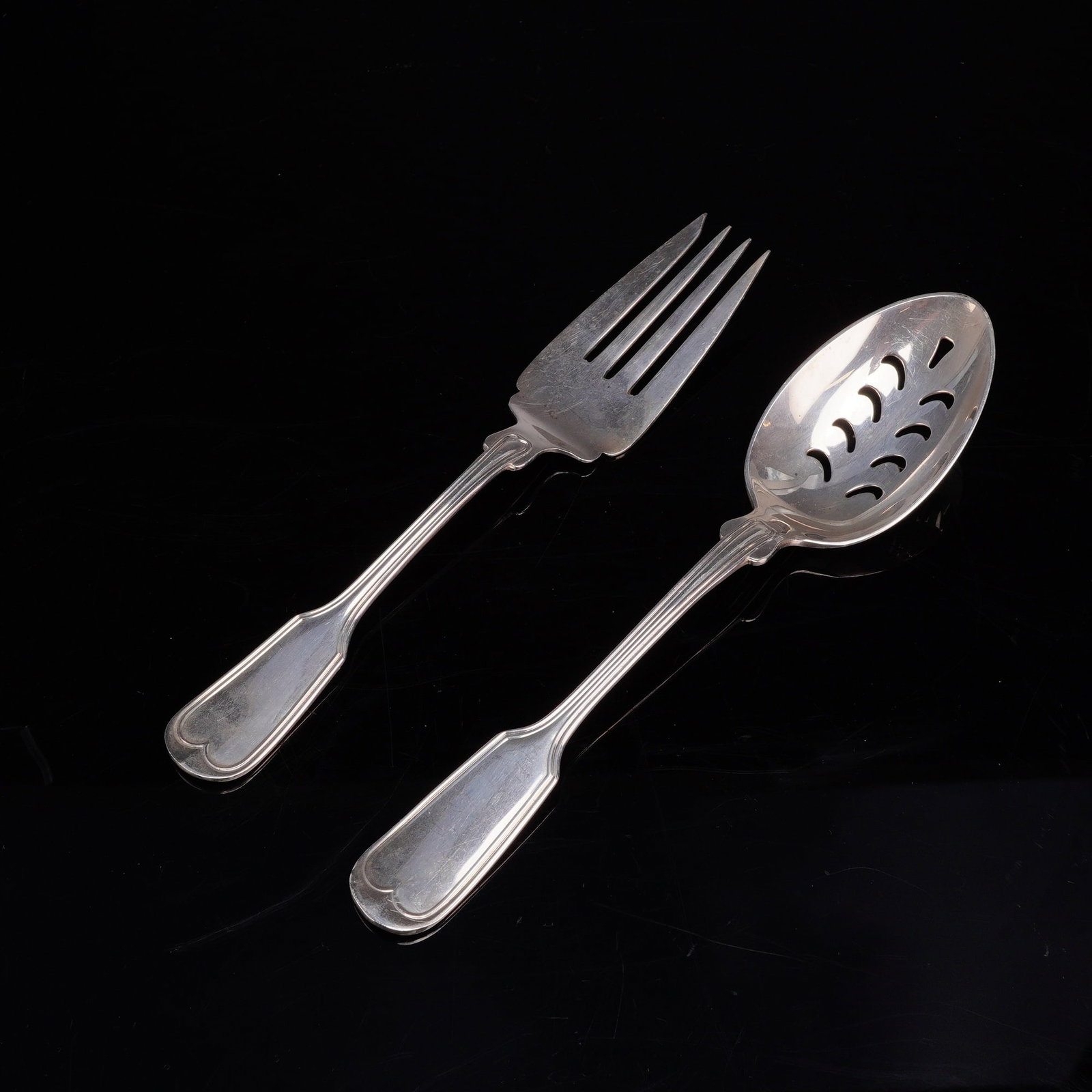 2pc Frank W. Smith Silver Co. Sterling Silver Fiddle Thread Pattern Serving Set (1 of 3)