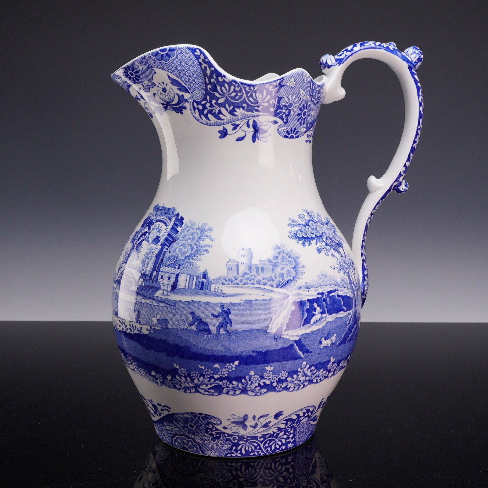 Spode Blue Italian Pattern Earthenware Pitcher (1 of 3)