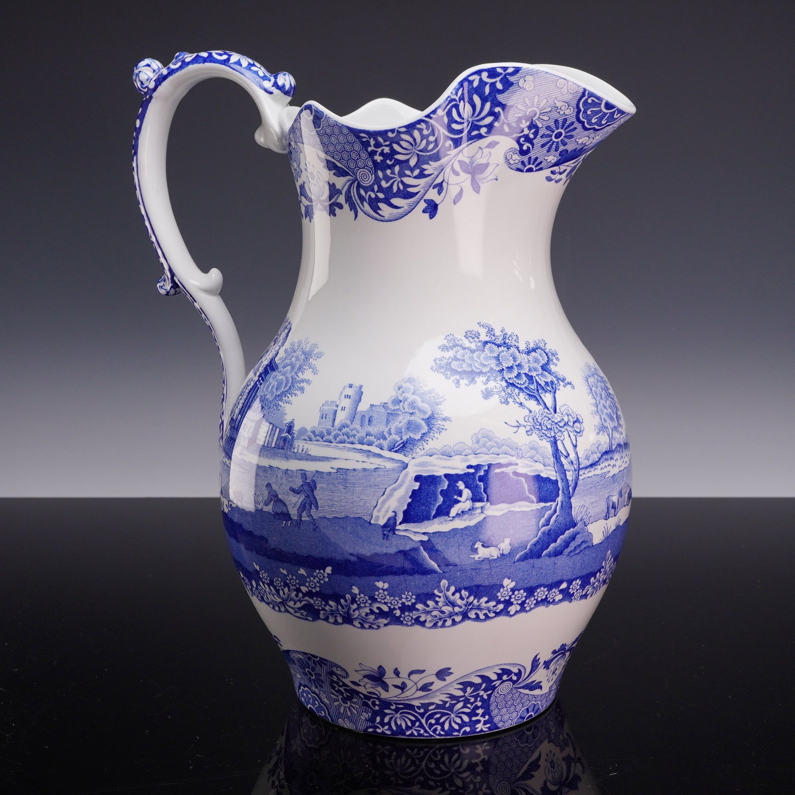 Spode Blue Italian Pattern Earthenware Pitcher - 2