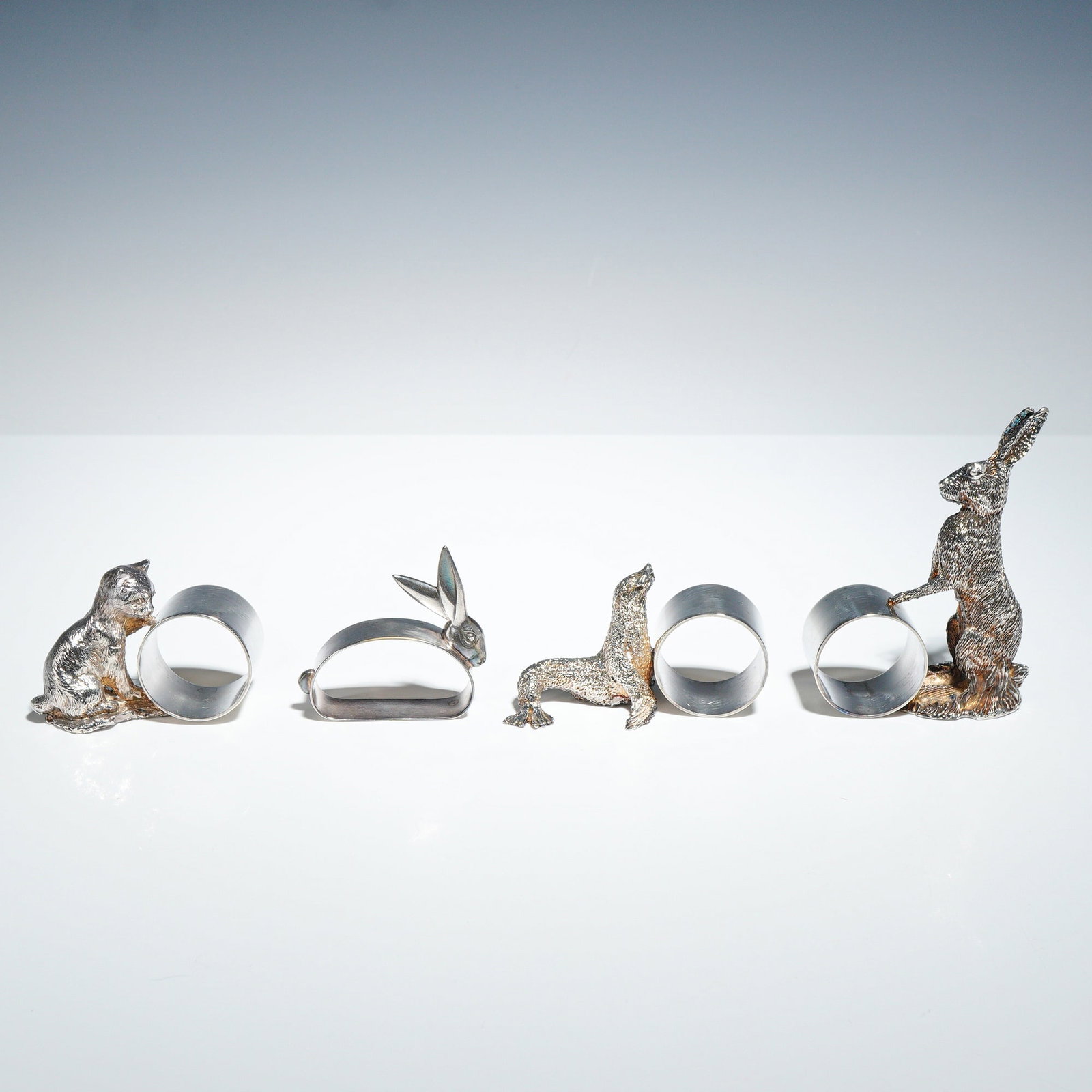 Lot of 4 WMF Silver-Plated Figural Napkin Rings (1 of 4)