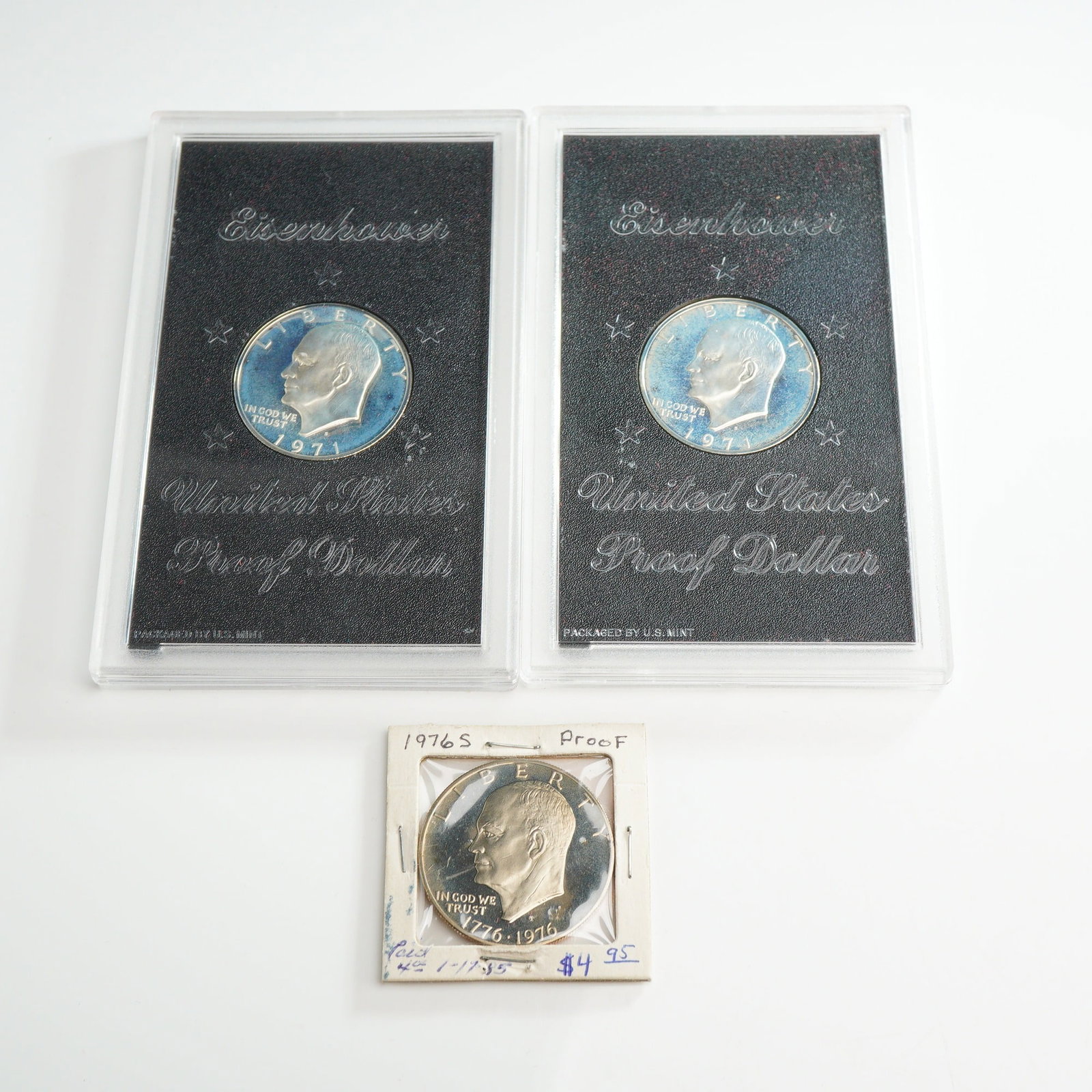 Three US Eisenhower Silver Proof Dollars (1 of 3)