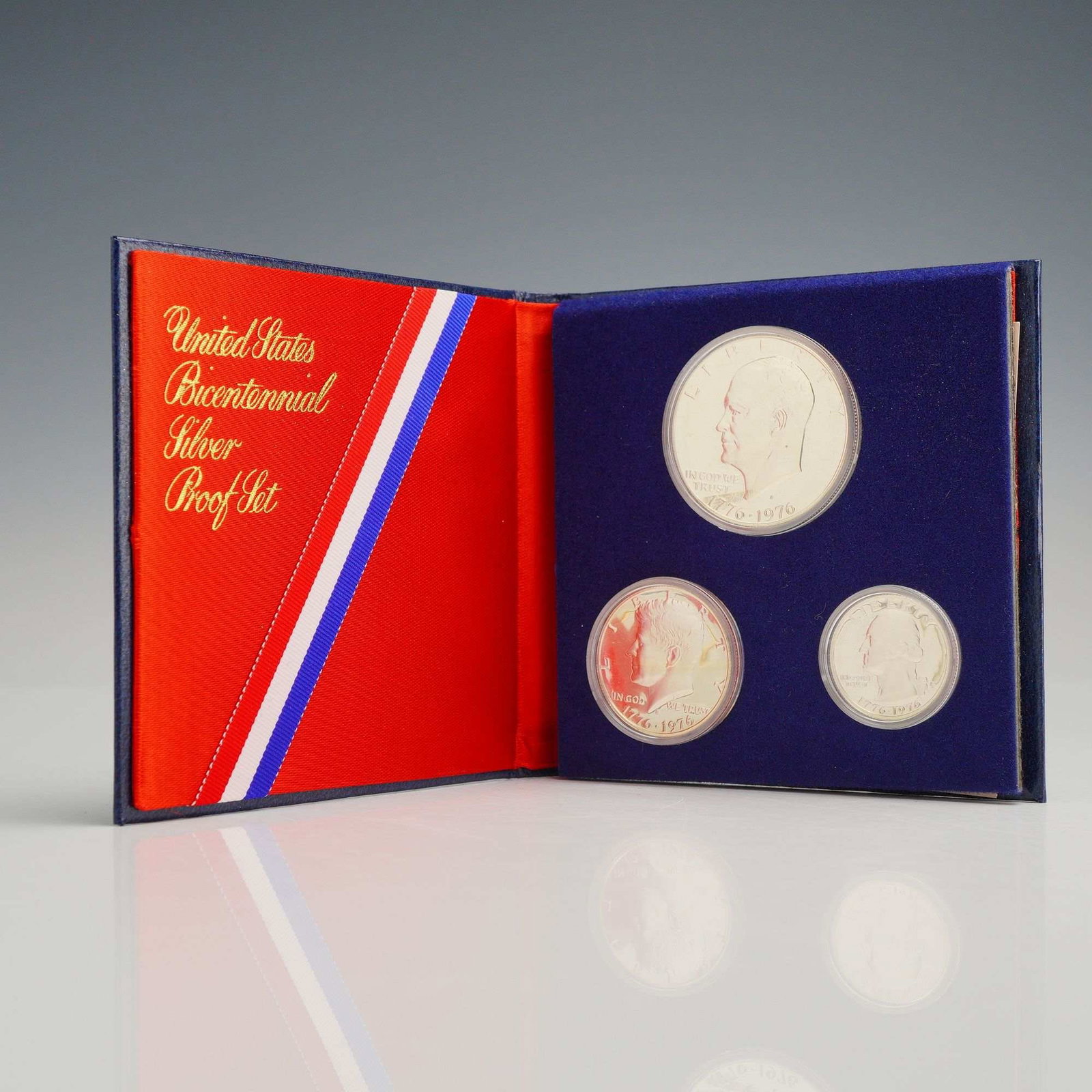 Three US 1776-1976 Bicentennial Silver Proof Coins in Original Packaging (1 of 4)