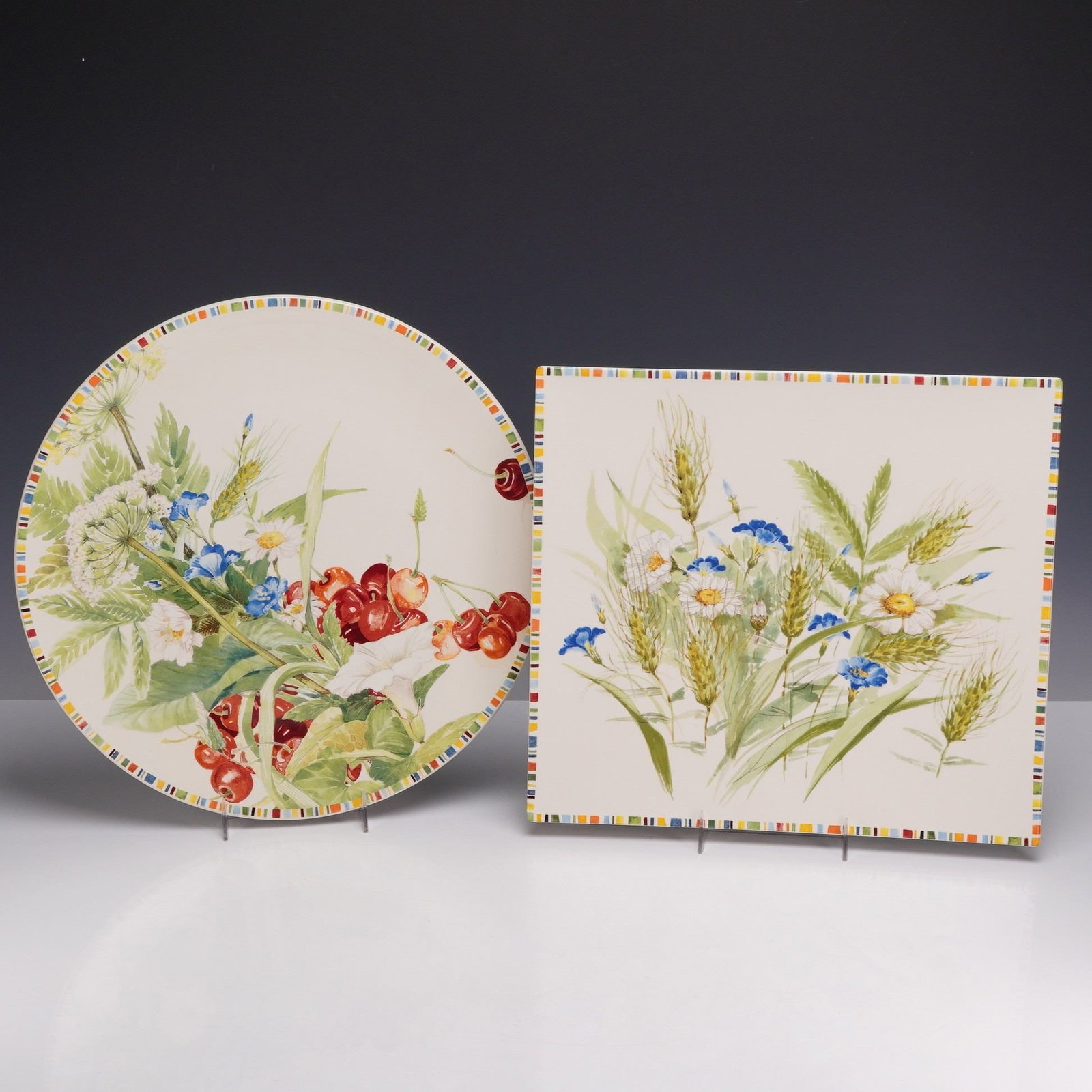 2pc Gien France Cherry Serving Platters (1 of 2)
