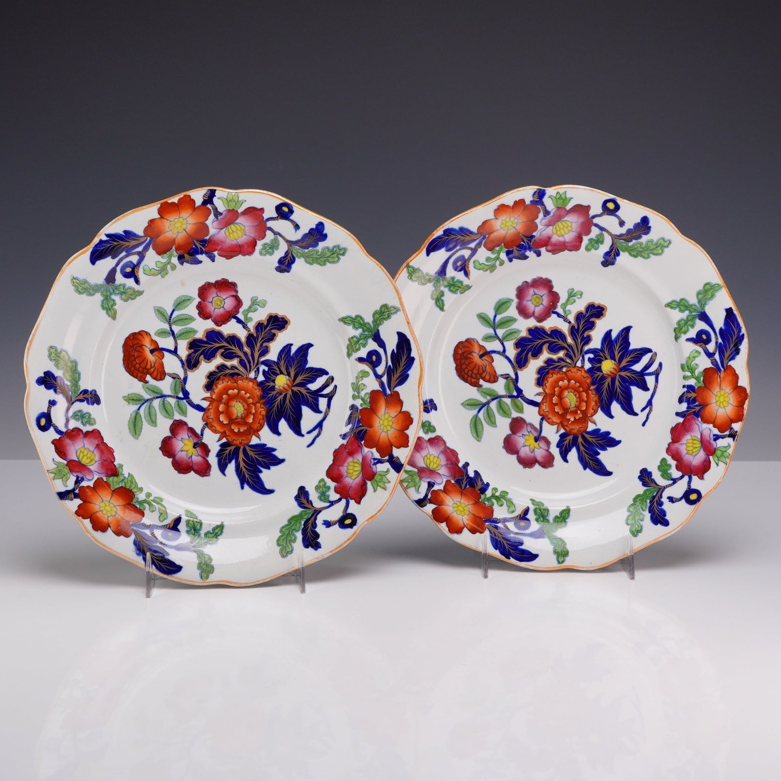2pc Ironstone China Floral Plates (1 of 3)