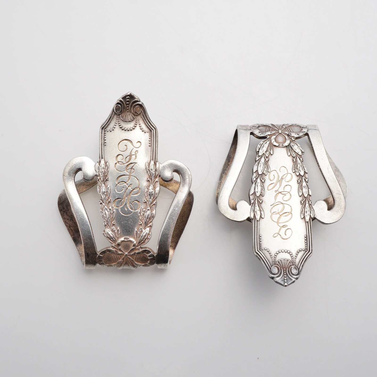 Lot of 2 Art Nouveau William B. Kerr and Co. Sterling Silver Napkin Holders (1 of 3)