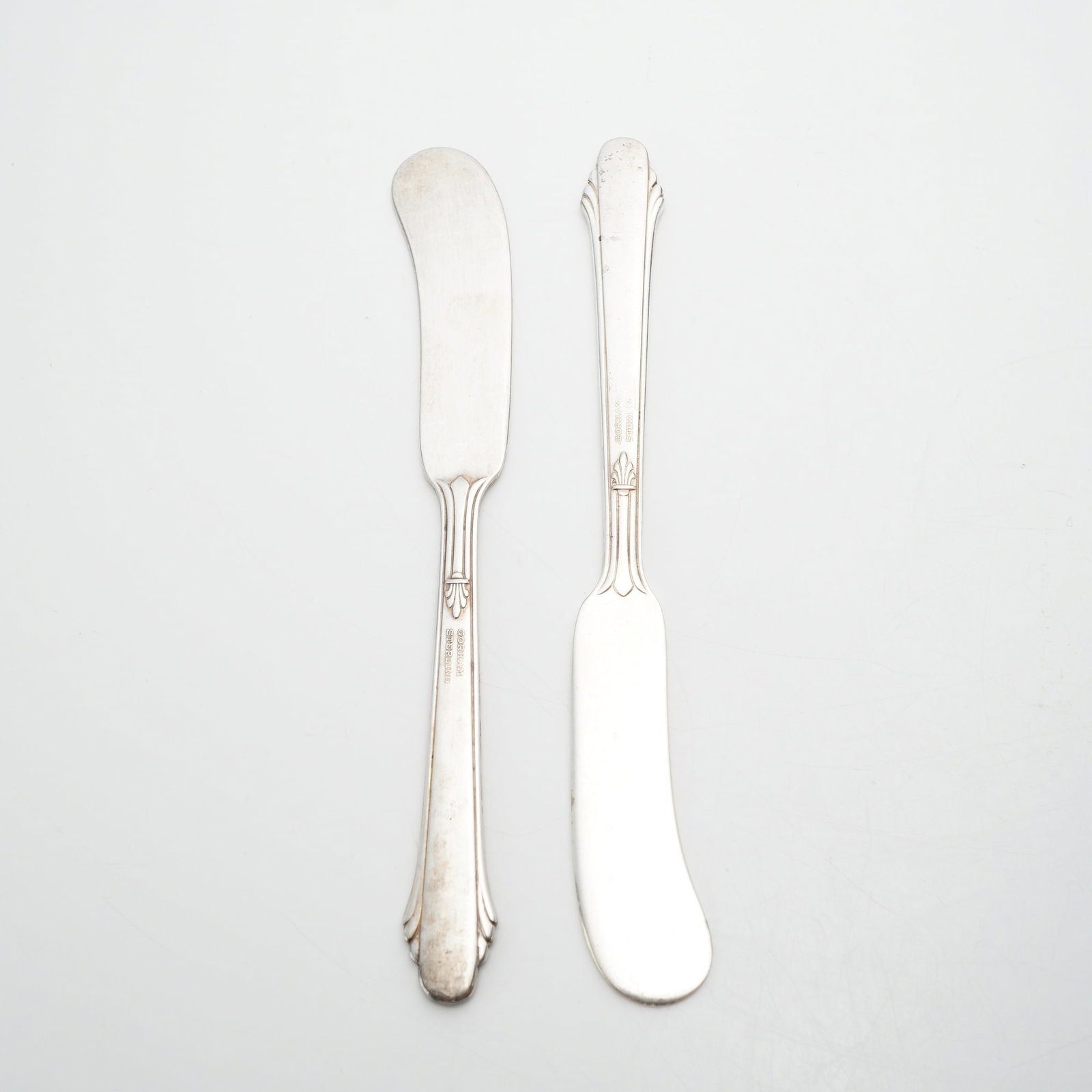 Pair of Gorham Sterling Silver Flat Handle Butter Spreader Knives (1 of 3)