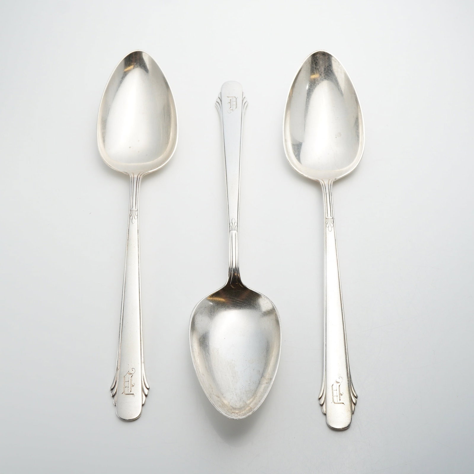 Three Gorham Sterling Silver Large Serving Spoons, Hunt Club Pattern (1 of 3)