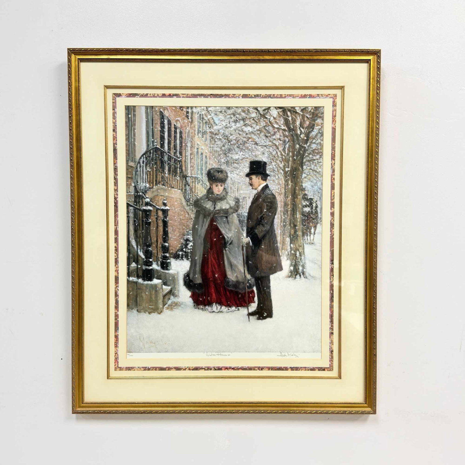 Alan Maley (English, 1931-1995) Limited Edition Lithograph Print, Winter Romance, Signed (1 of 4)