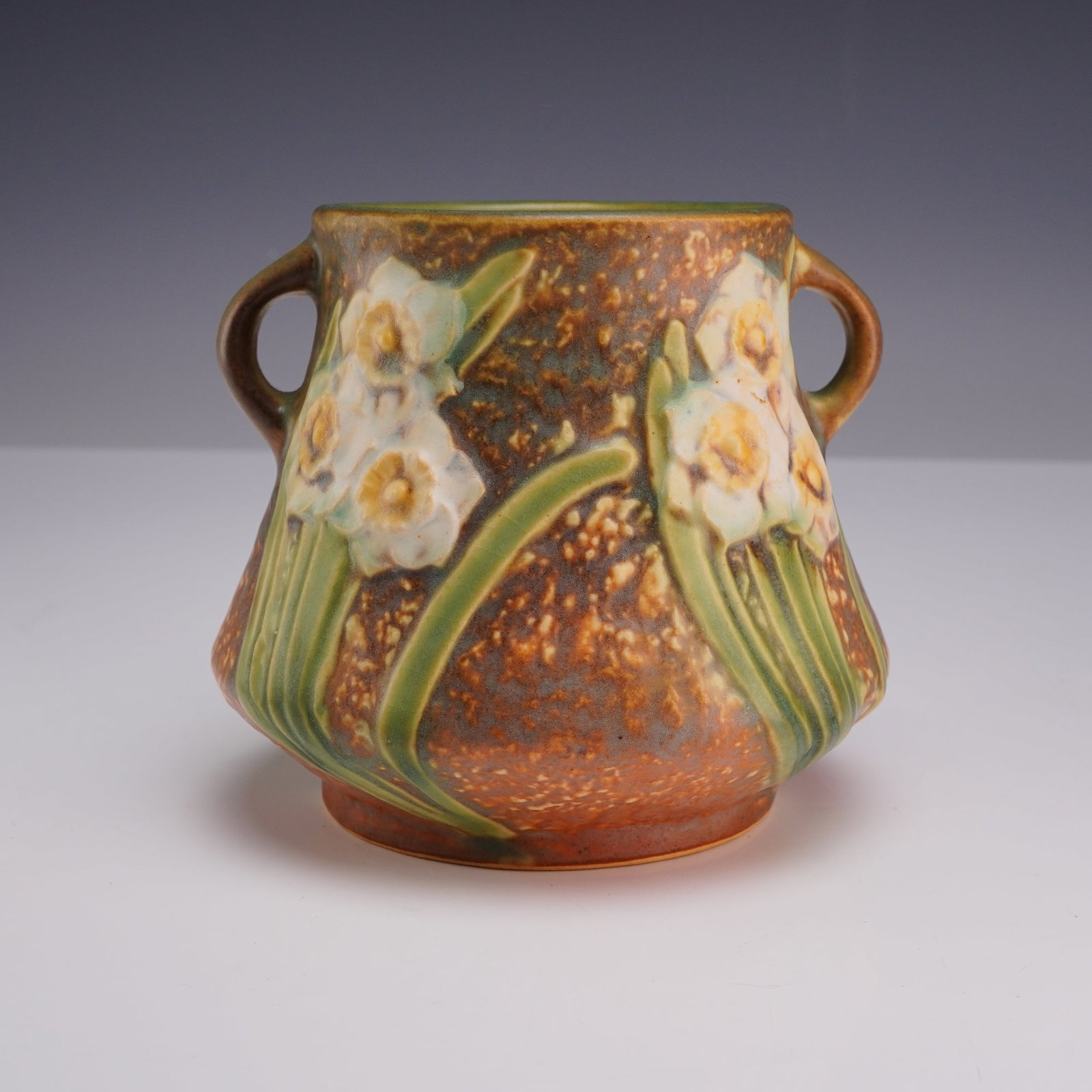 Roseville Pottery Jonquil Pattern Two-Handled Art Pottery Vase (1 of 3)