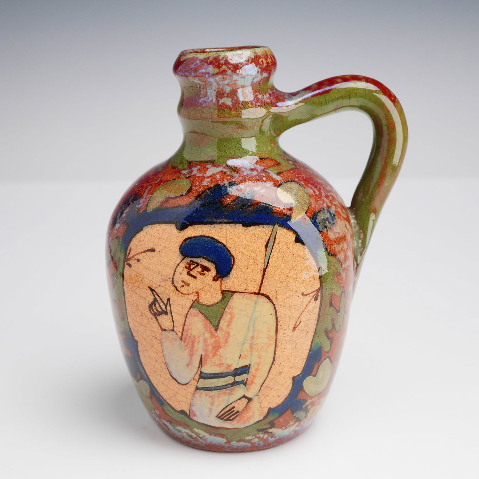 Louis Etienne Desmant Lusterware Jug Depicting Harold Godwinson (1 of 3)