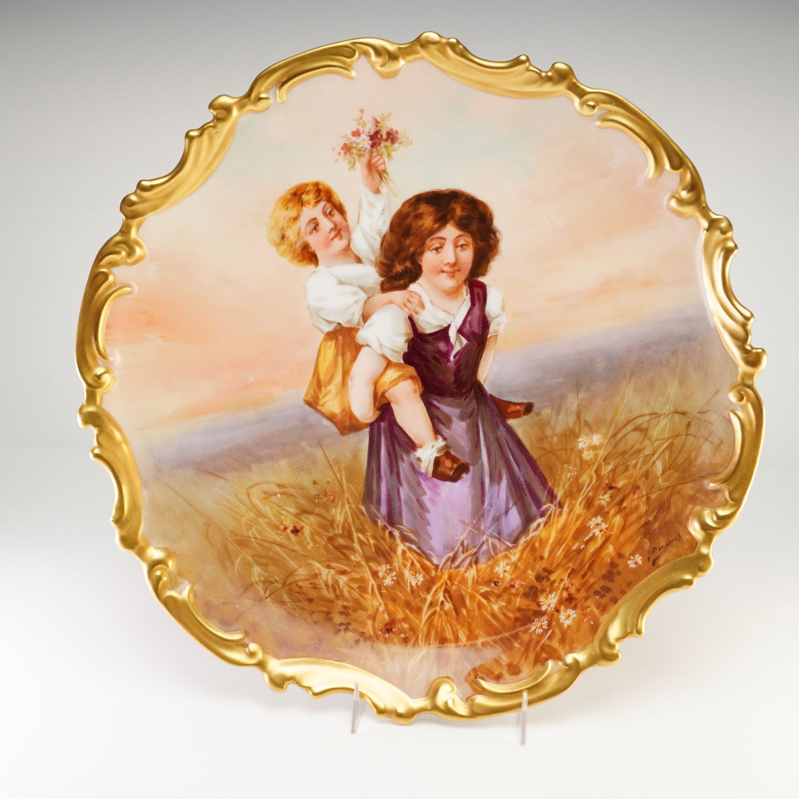 L.R.L. Limoges France Hand Painted Porcelain Platter Signed Dubois (1 of 3)
