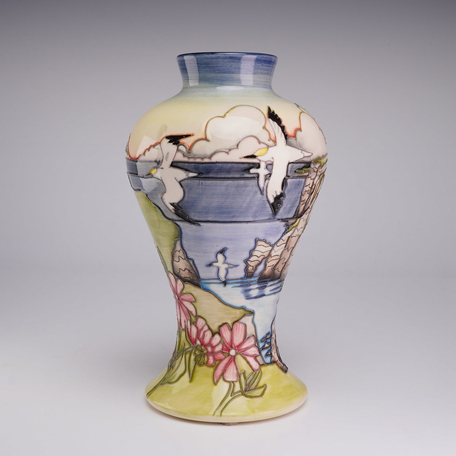 Moorcroft Pottery by Vicky Lovatt Vase, RSPB Northern Gannet (1 of 3)