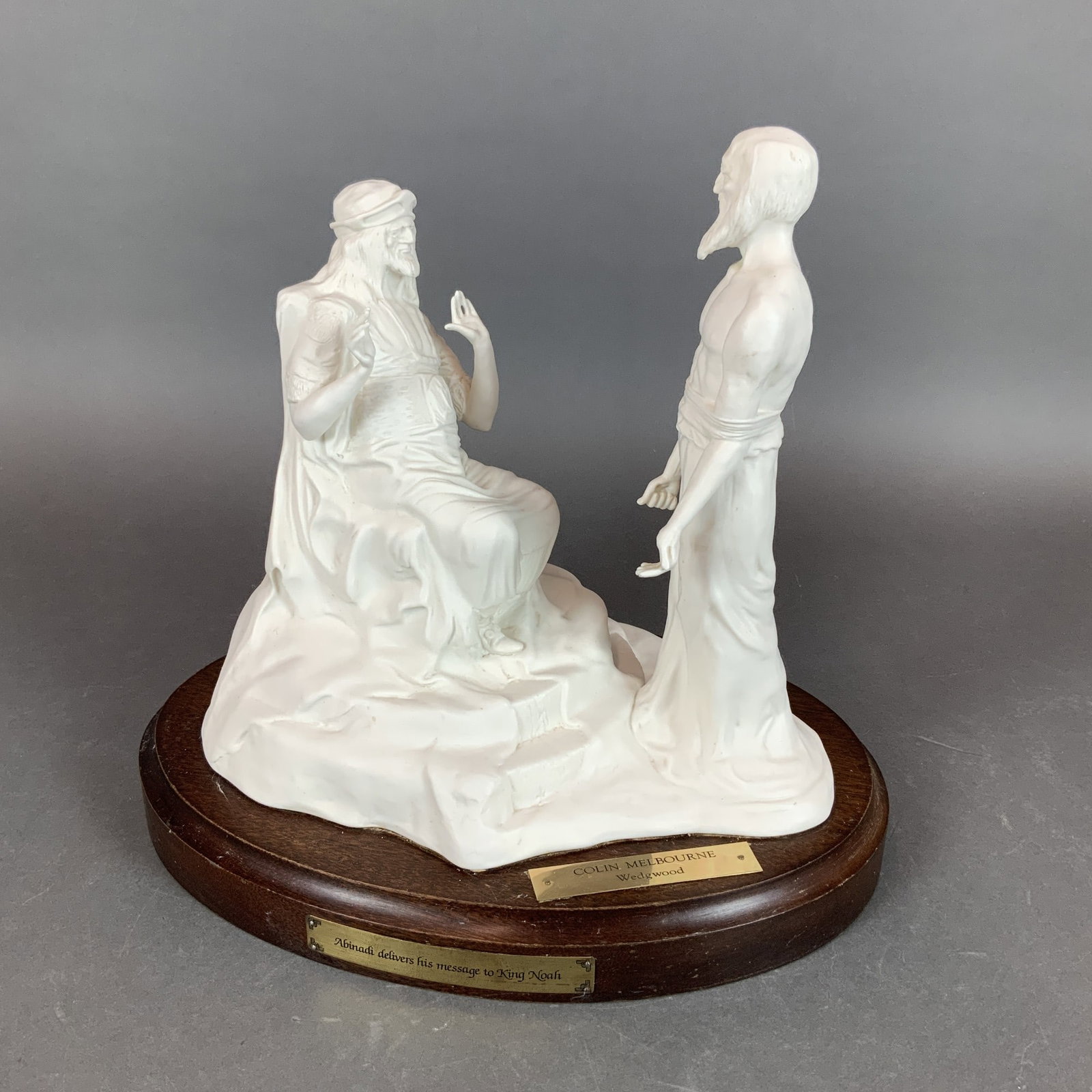 Wedgwood by Colin Melbourne Sculpture, Abinadi: Message to King Noah on Wood Base (1 of 4)