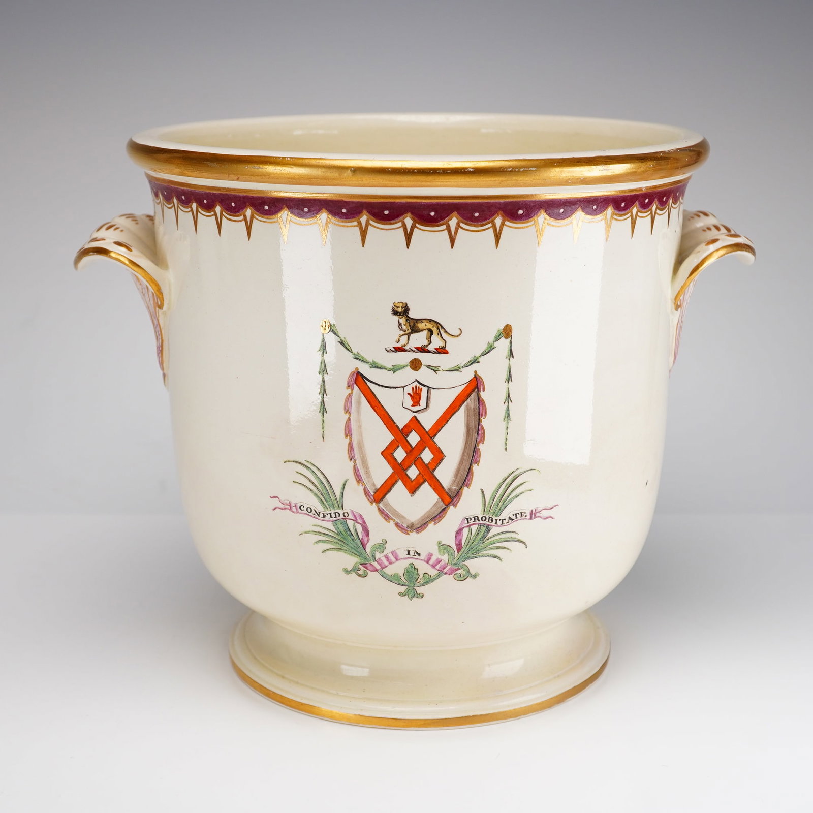 Wedgwood Creamware Armorial Wine Cooler (1 of 4)