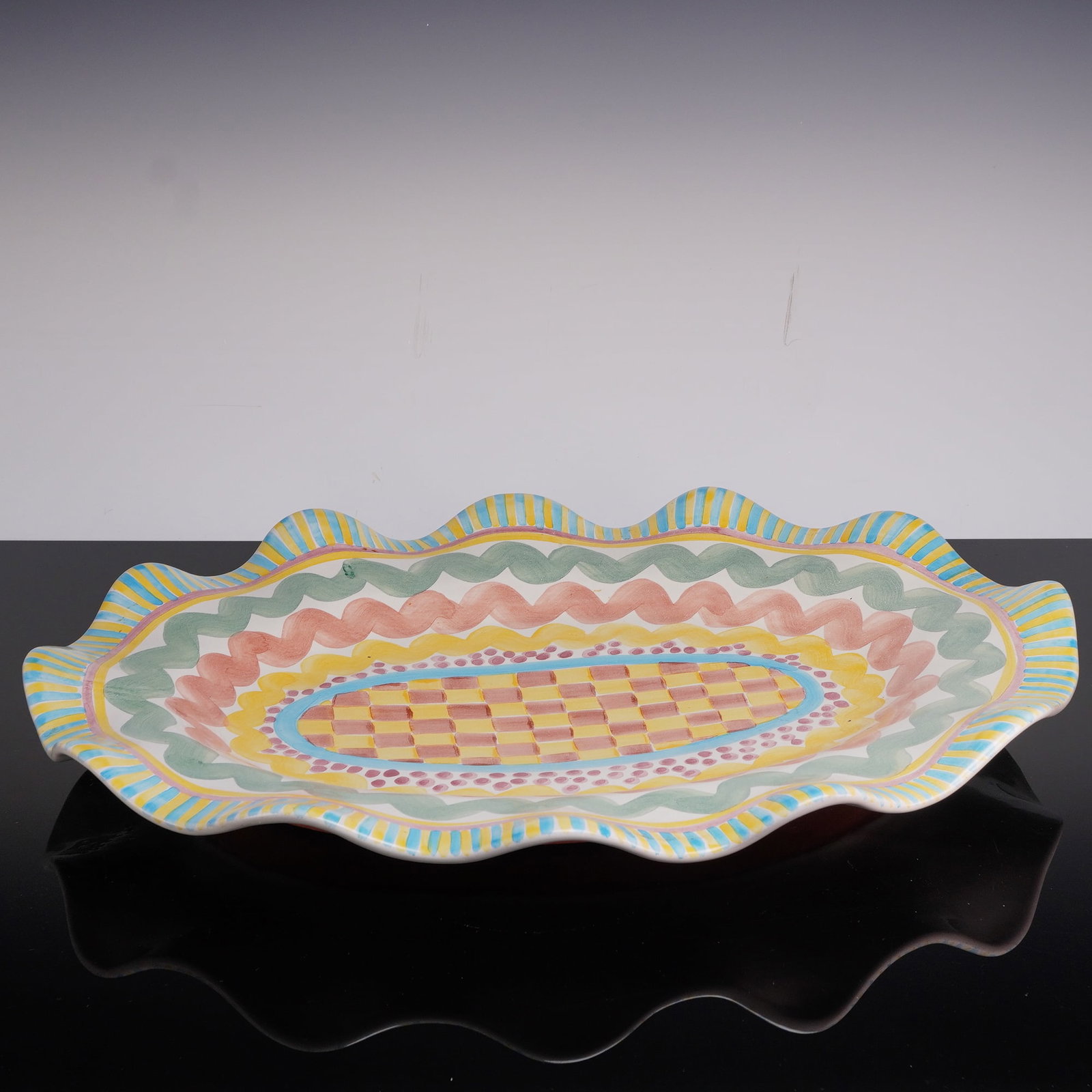 MacKenzie-Childs Stoneware Serving Platter, Aurora (1 of 4)