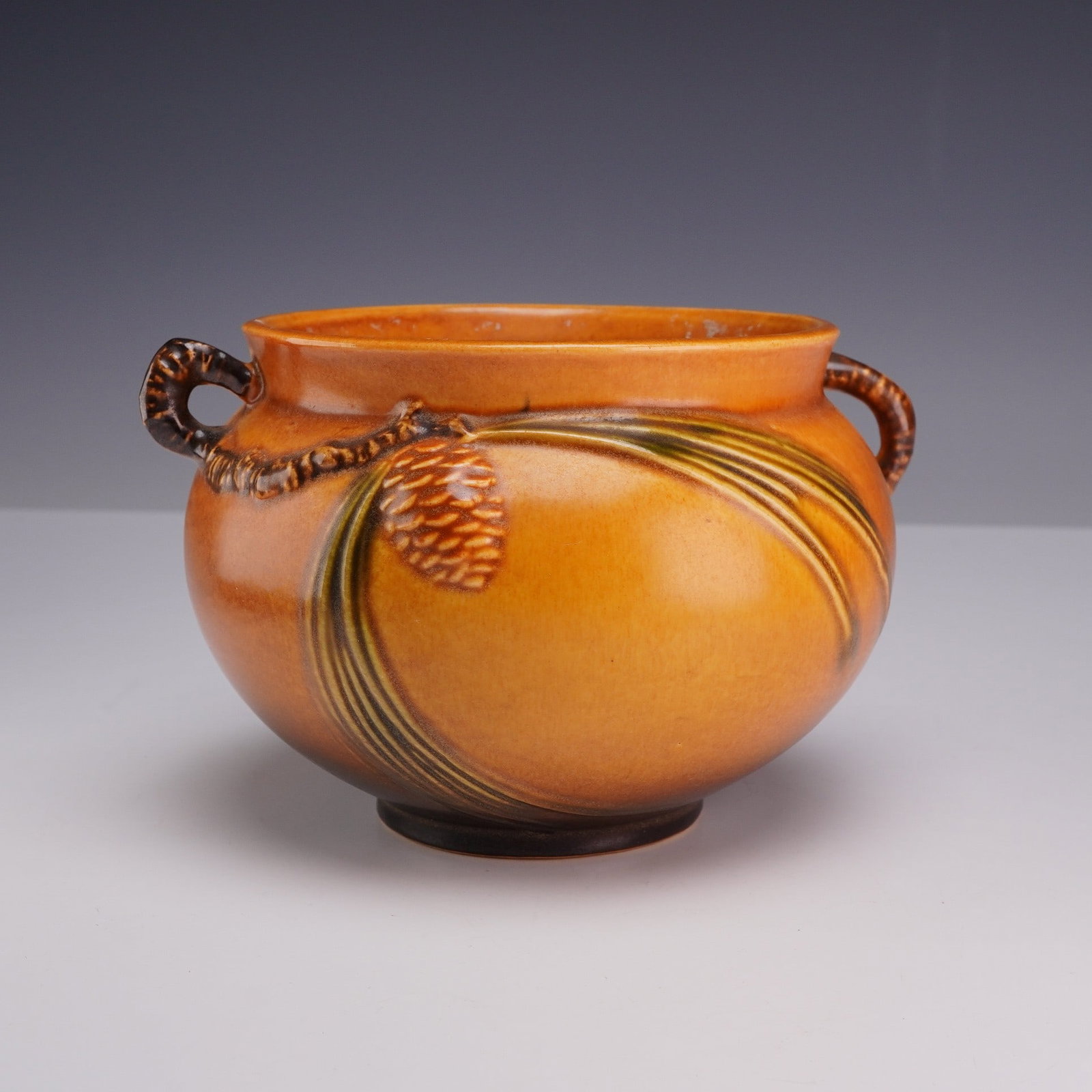 Roseville Pinecone Brown Art Pottery Jardiniere Shape 400-4 (1 of 3)