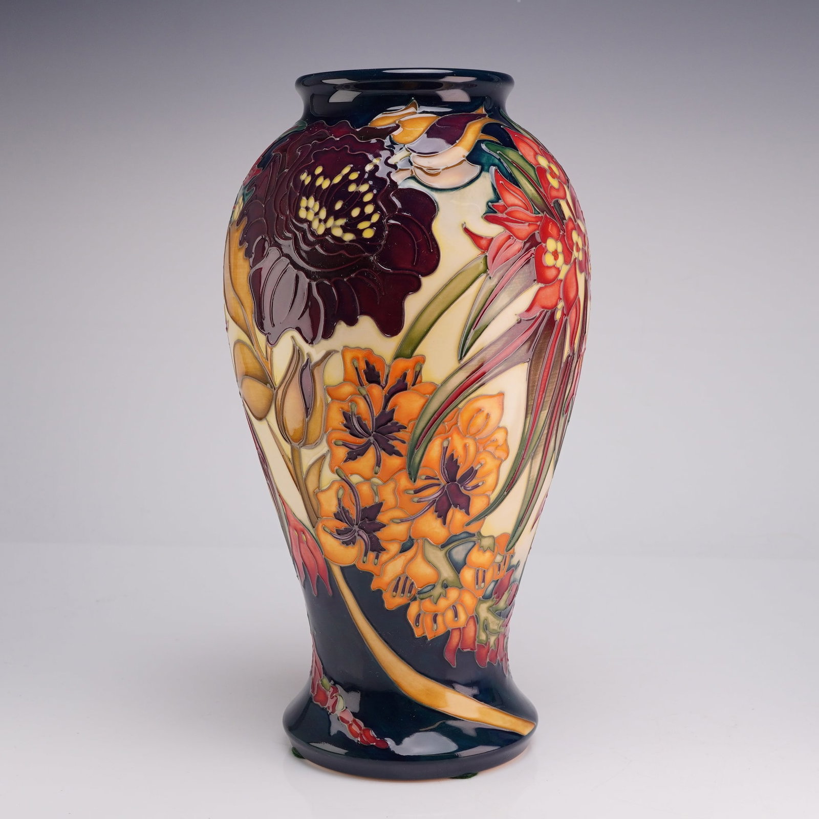 Moorcroft Kerry Goodwin Signed Limited Edition 24/50 Floral Tubelined Vase, 2013 (1 of 3)