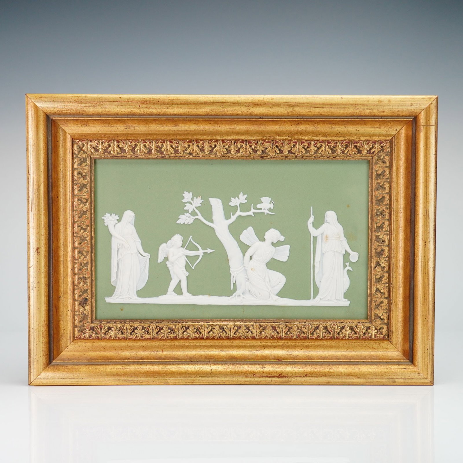 Framed Wedgwood Sage Green Jasperware Sacrifice to Love Plaque (1 of 3)