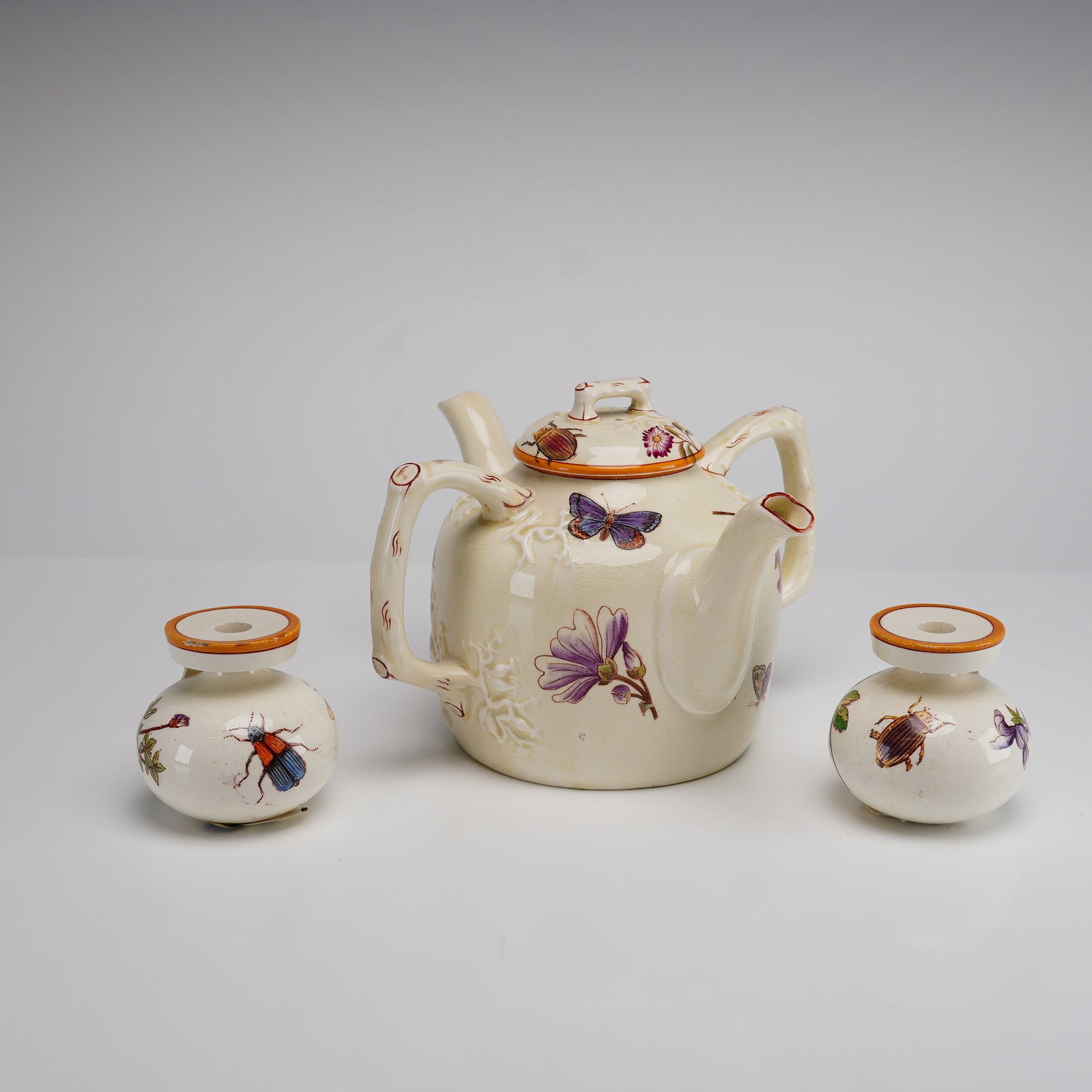 Trio of Wedgwood Creamware Entomological Vessels (1 of 3)