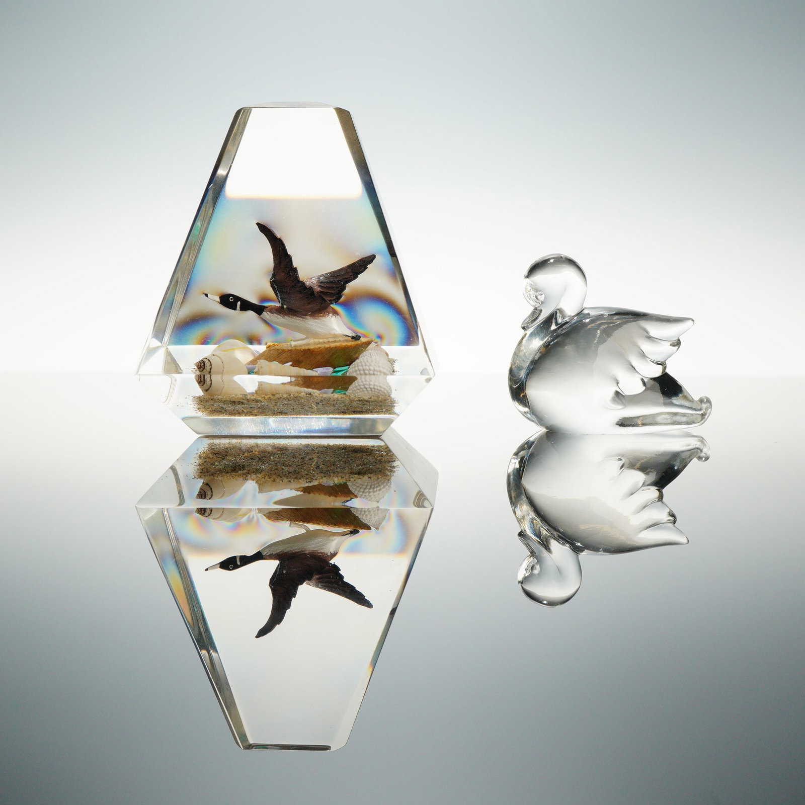 2pc Waterfowl Paperweight and Figurine (1 of 3)