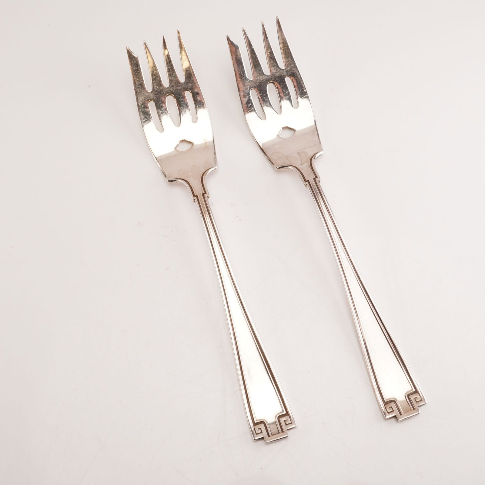 2pc Gorham Sterling Silver Pastry Forks, Etruscan (1 of 4)