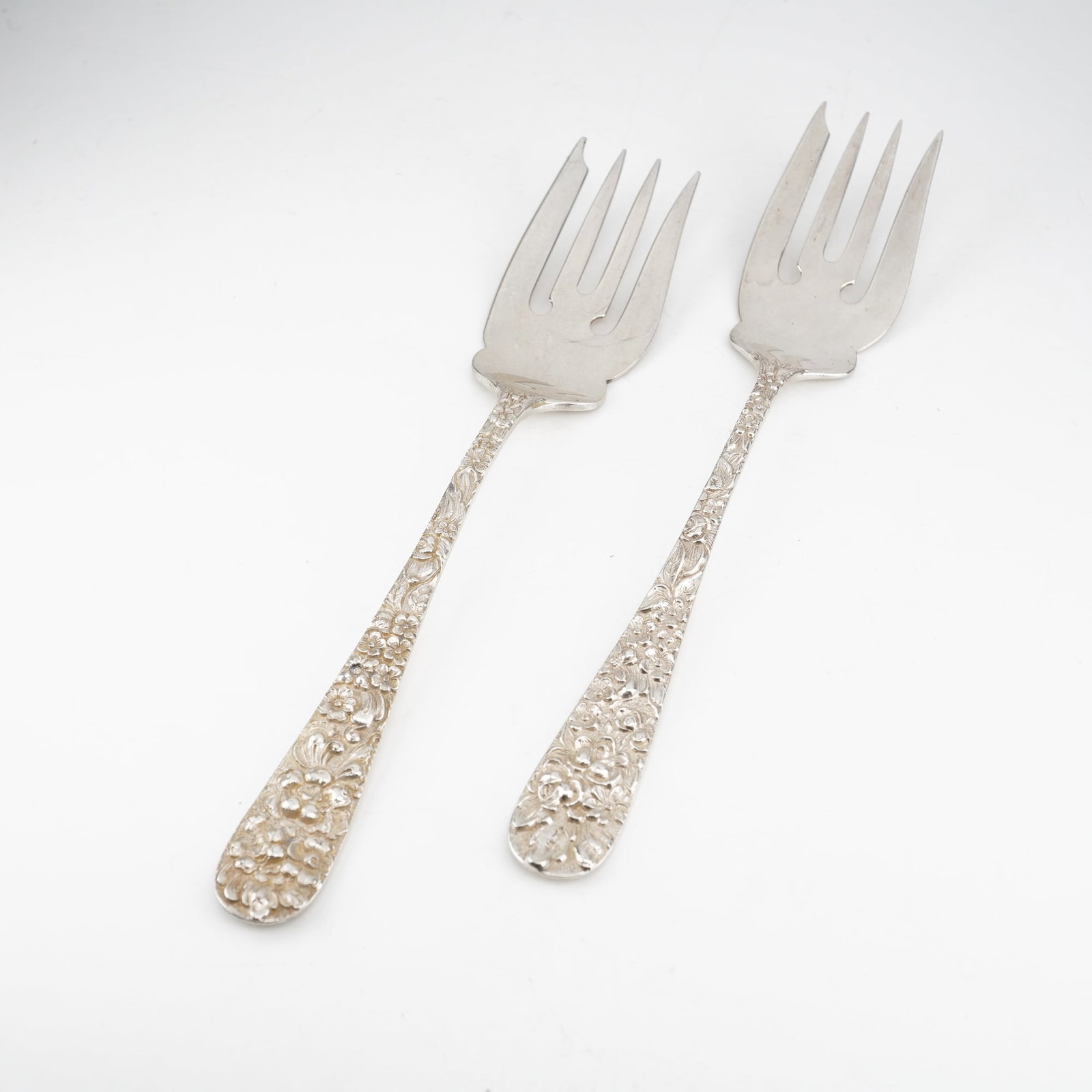 2pc Kirk Stieff Sterling Silver Salad Forks, Stieff Rose (1 of 4)