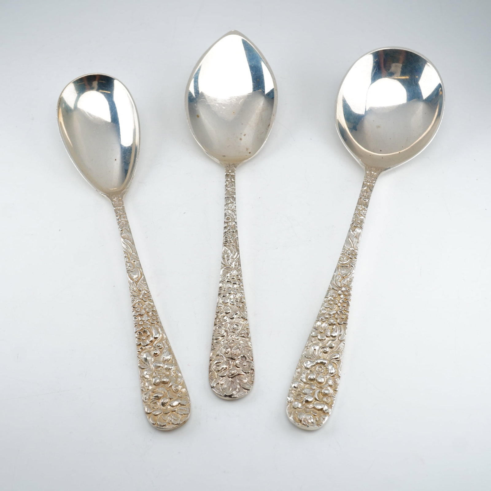 3pc Kirk Stieff Sterling Silver Spoons, Stieff Rose (1 of 4)