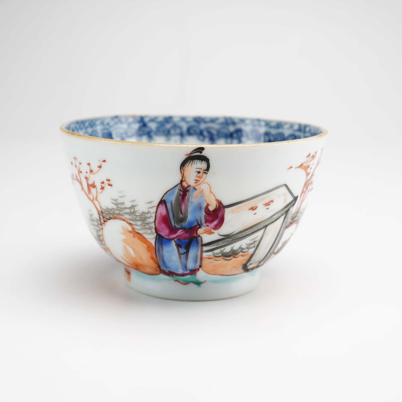 Famille Rose Mandarin Palette Porcelain Tea Bowl (1 of 4)