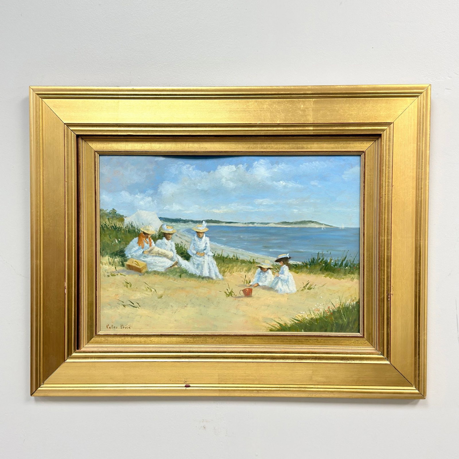 Peter Price (UK, 1935-2003), Edwardian-Style Beach Scene, Oil on Canvas (1 of 5)