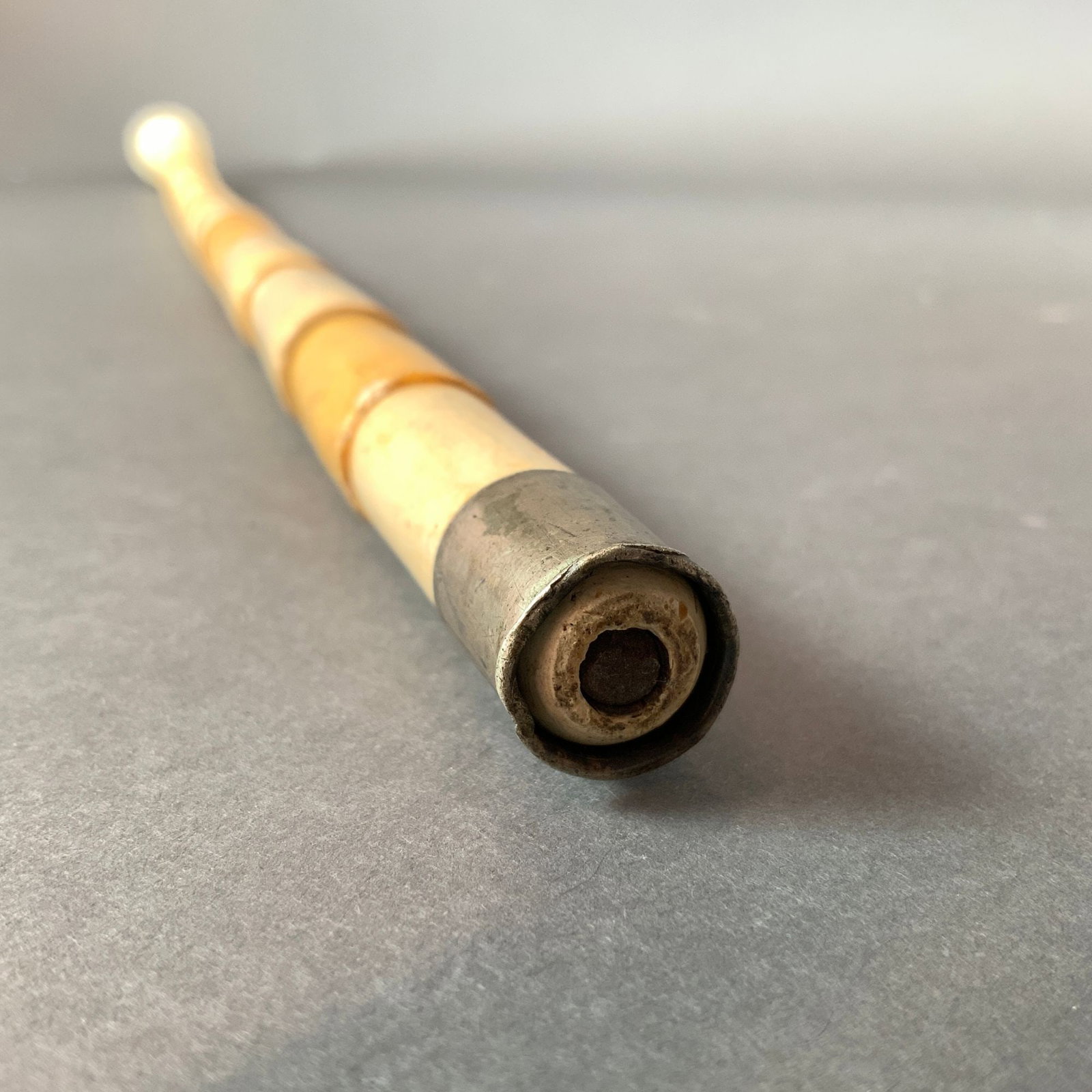 Carved Bone Handle Walking Cane with Multi-Segment Shaft - 5