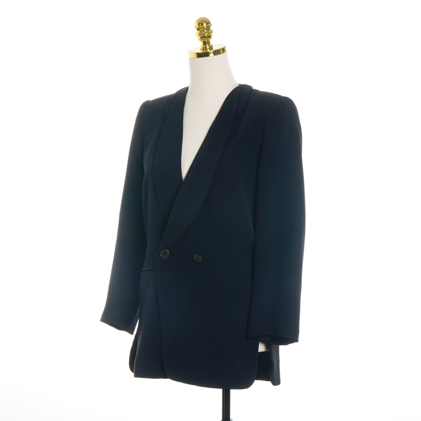 Giorgio Armani Borgonuovo 21 Women's Double-Breasted Midnight Navy Wool Blazer (1 of 5)