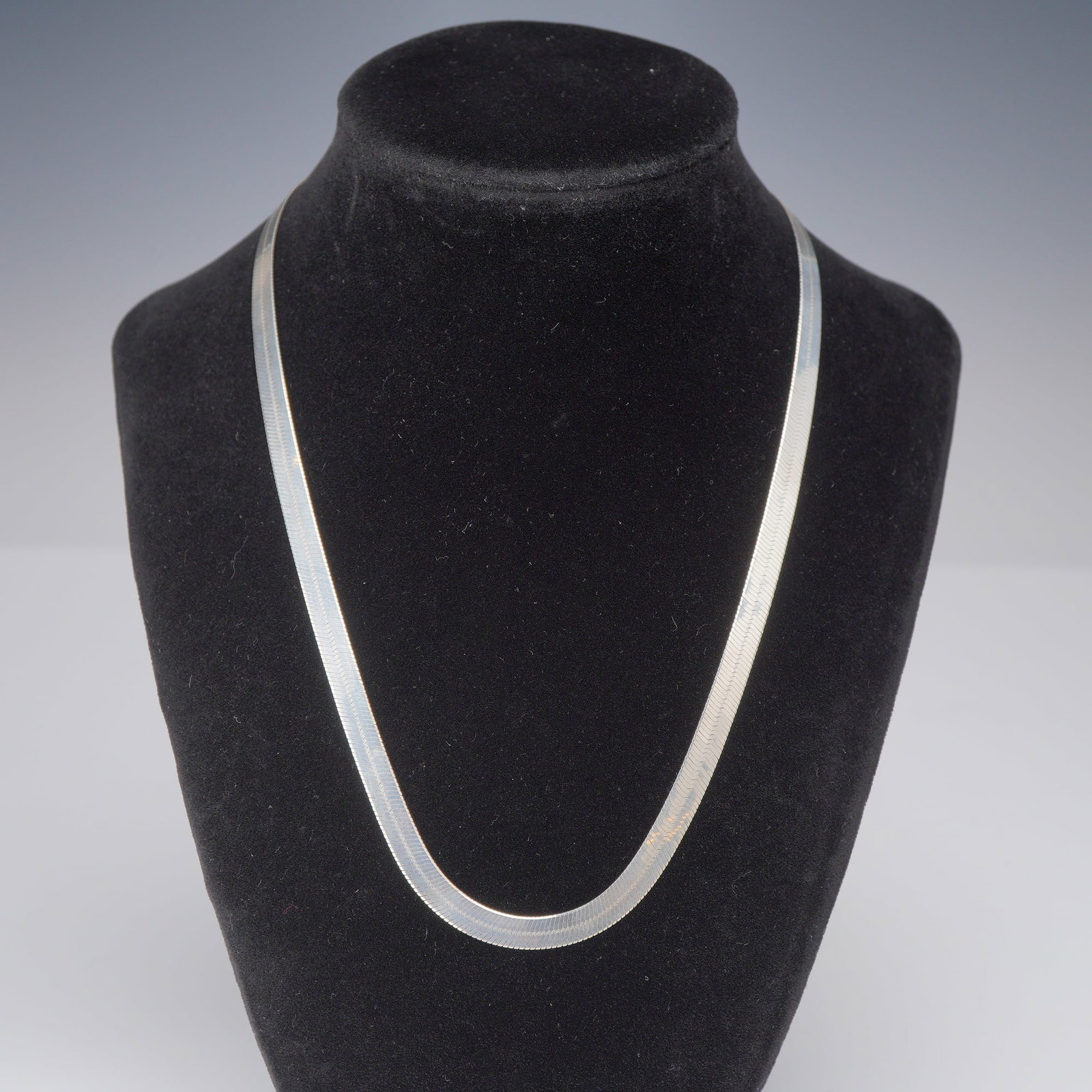Italian Sterling Silver Herringbone Chain Necklace by HAN (1 of 4)