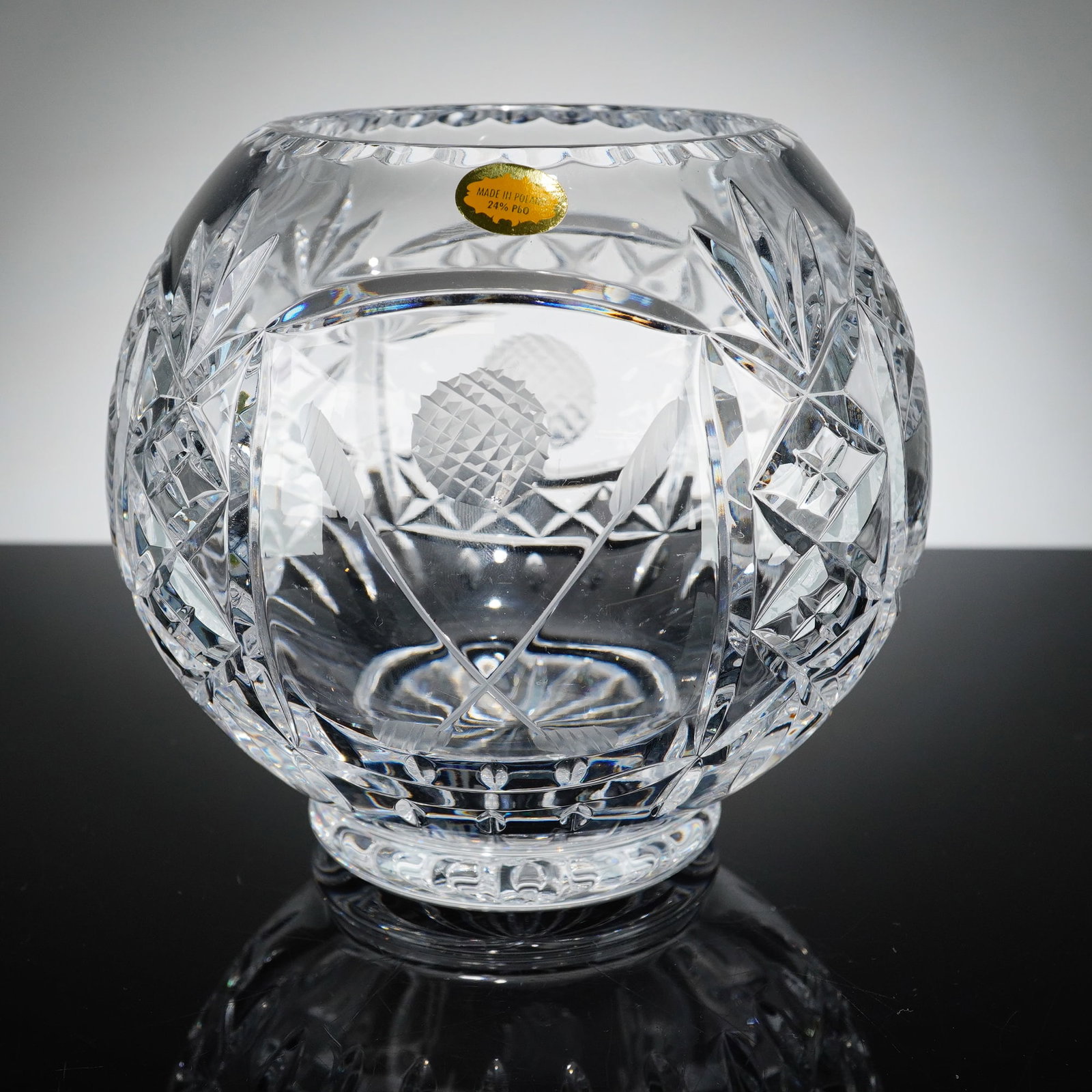 Polish Lead Crystal Rose Bowl Vase (1 of 5)