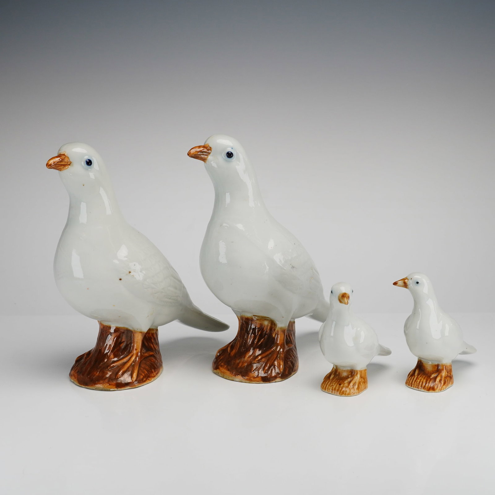 4pc White Porcelain Dove Figurines (1 of 3)