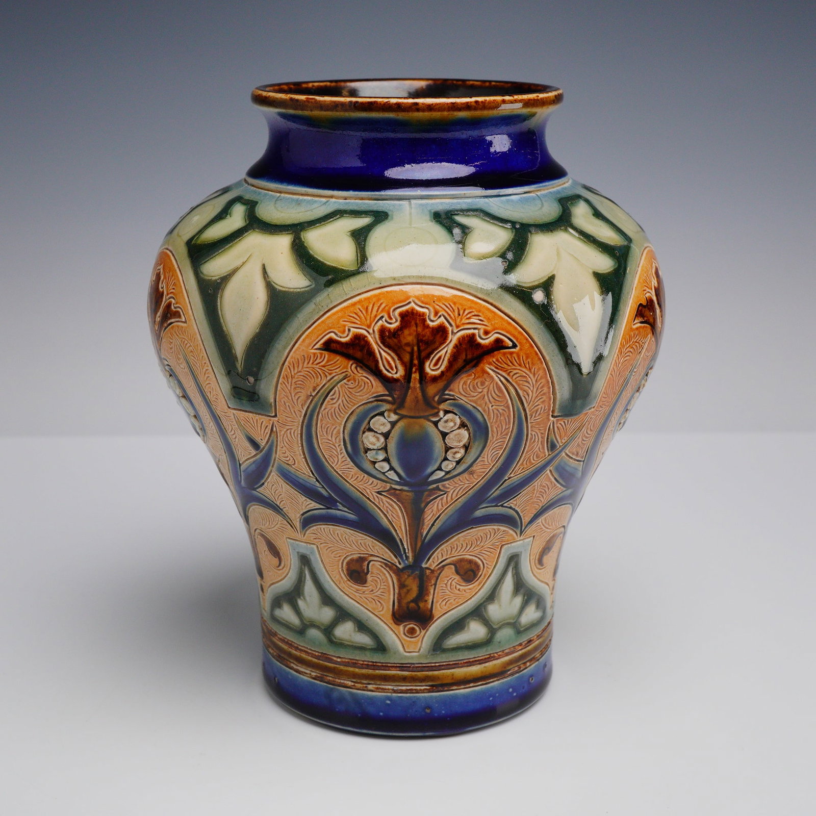 Doulton Lambeth Salt-Glazed Stoneware Art Vase Dated 1883 (1 of 3)