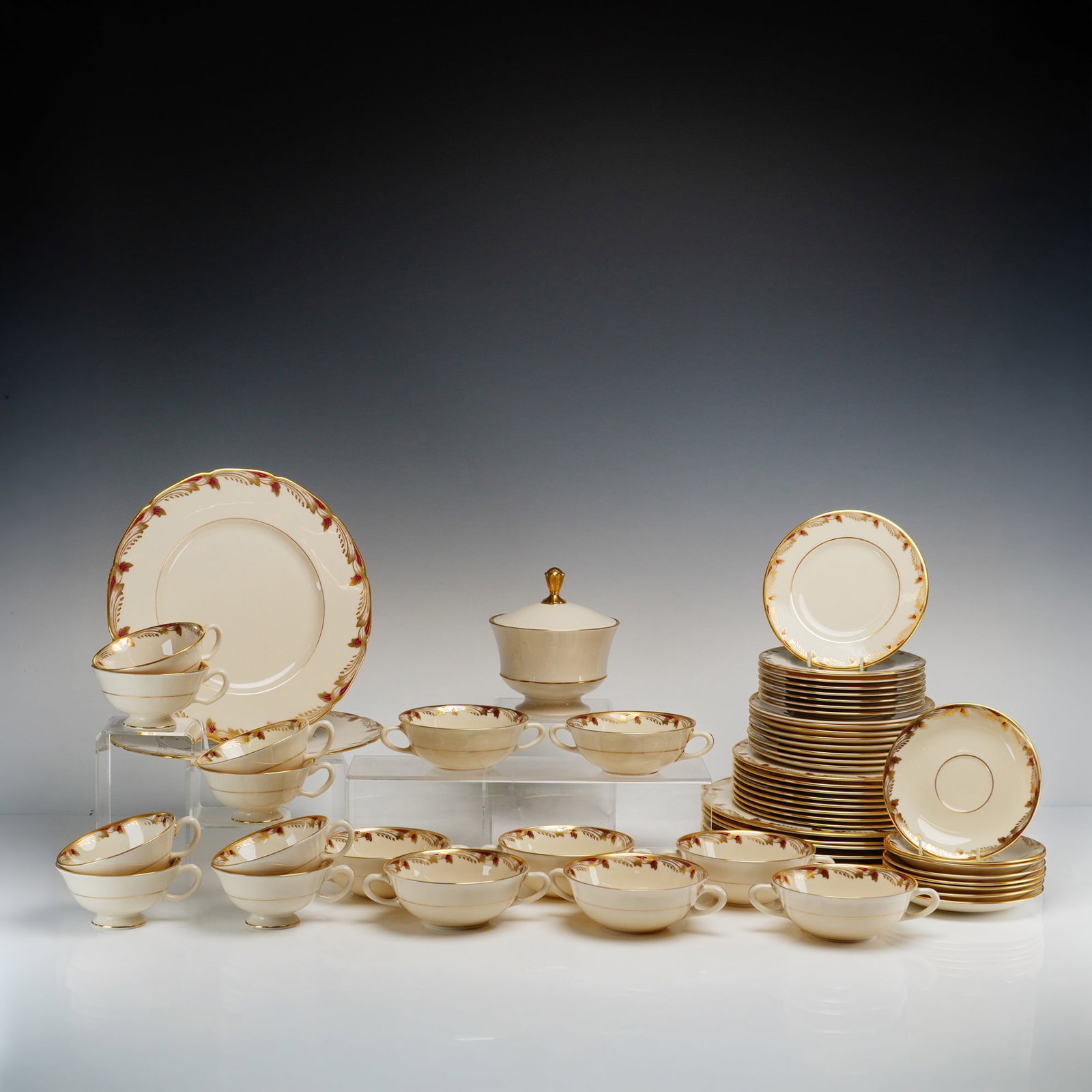 57pc Lenox Porcelain Essex Pattern Dinner Service for 8 (1 of 5)