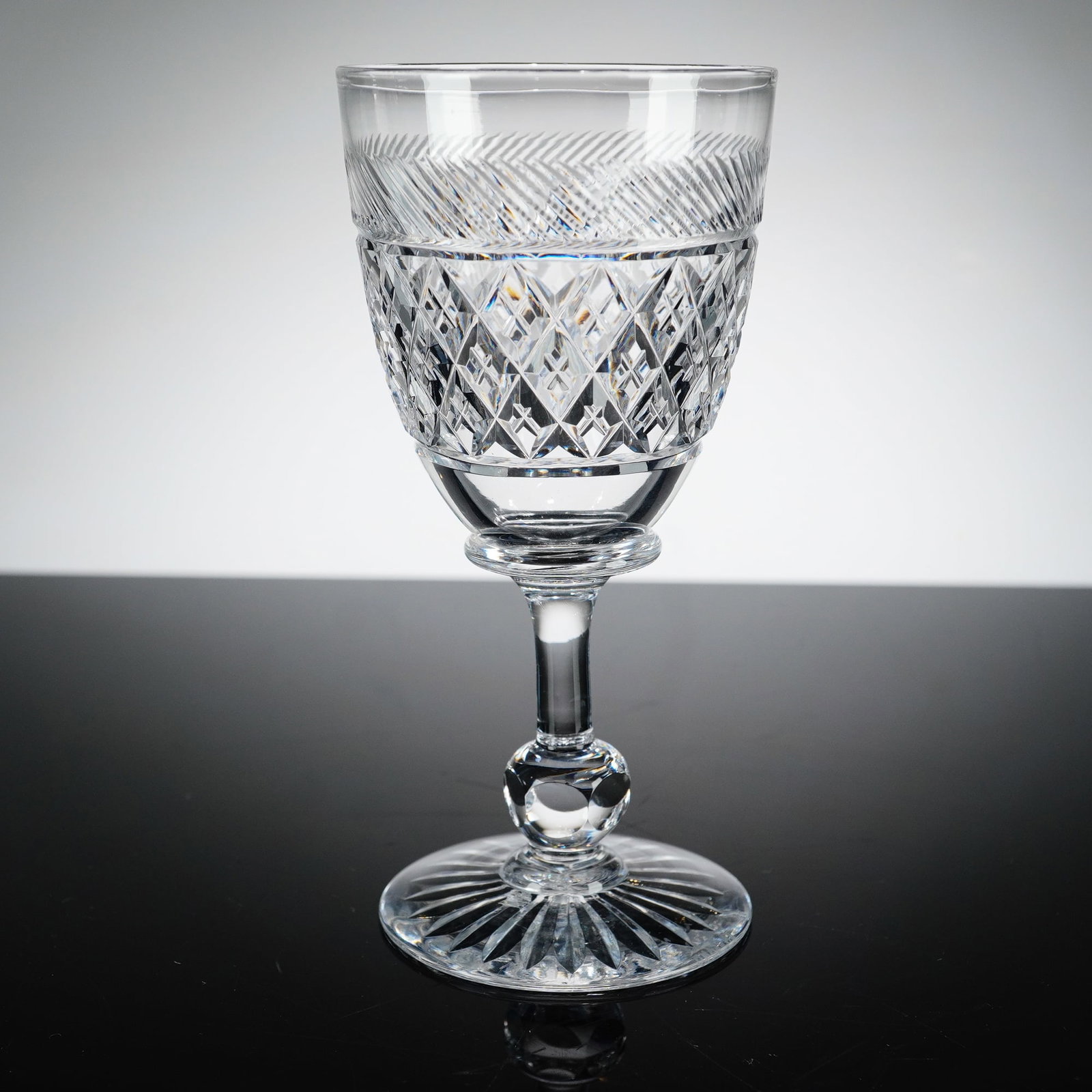 Tudor Crystal Cut Lead Crystal Stemmed Goblet (1 of 3)