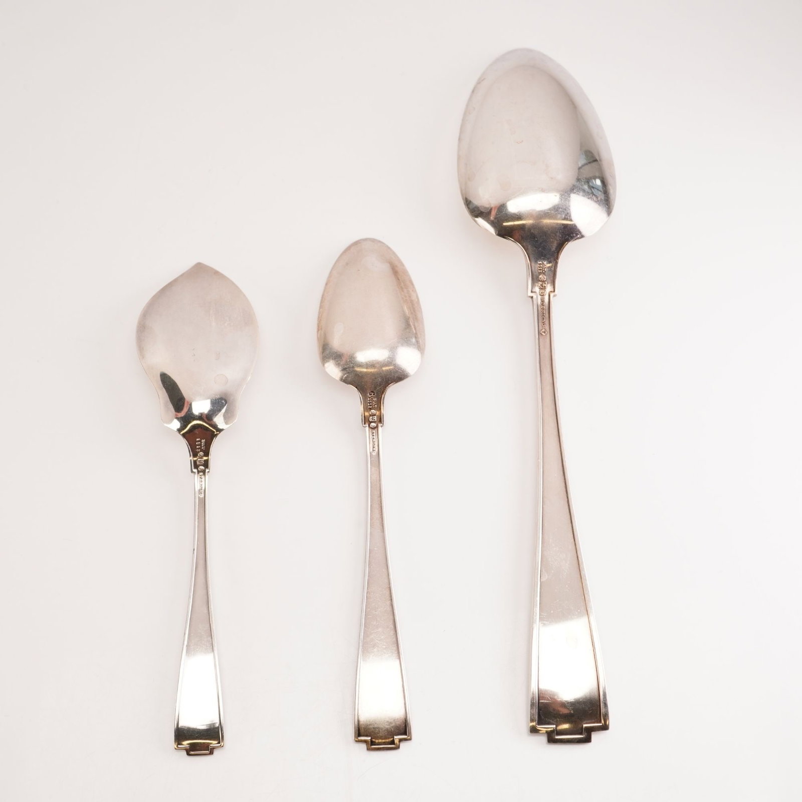 3pc Gorham Sterling Silver Serving Spoons, Etruscan - 2