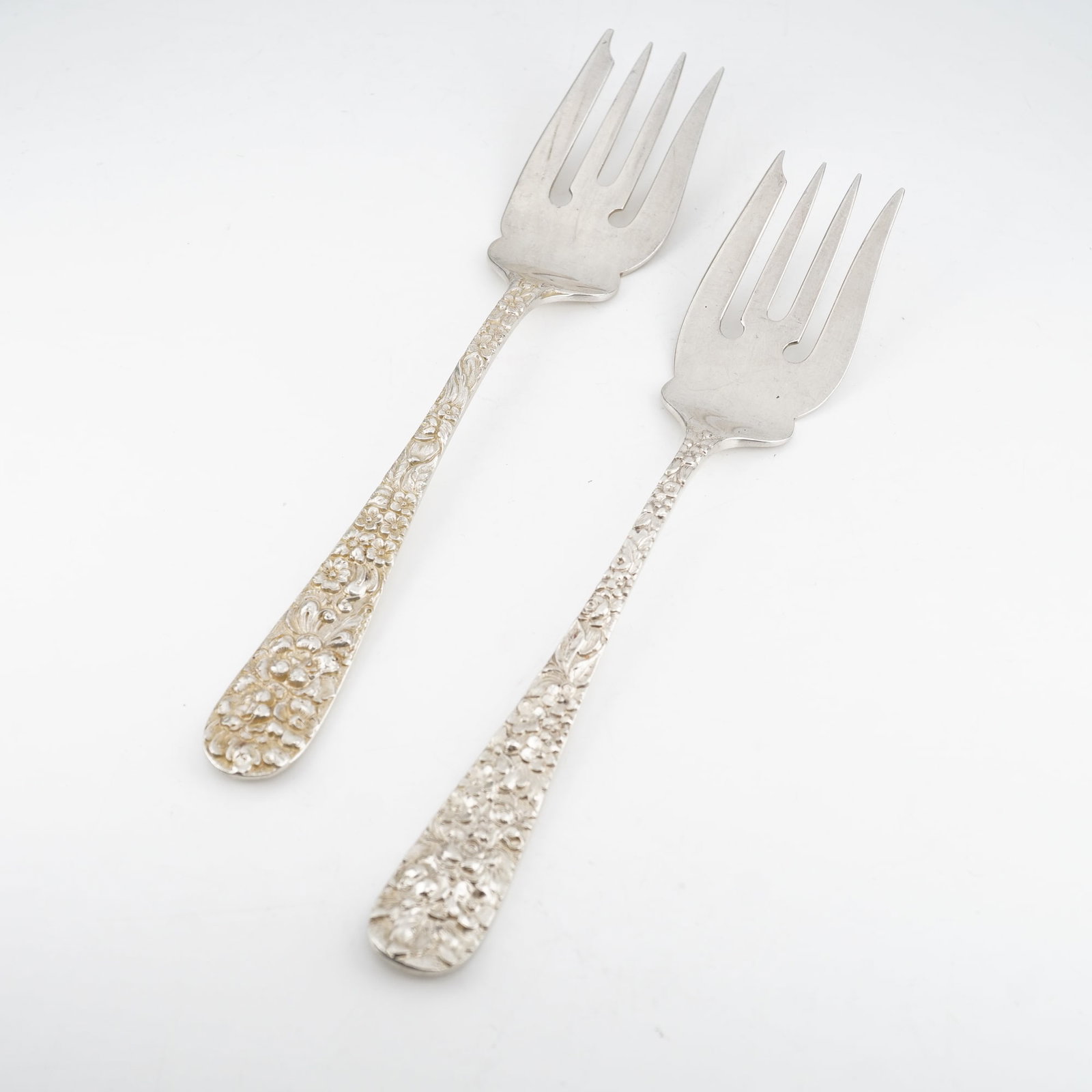 2pc Kirk Stieff Sterling Silver Salad Forks, Stieff Rose (1 of 4)