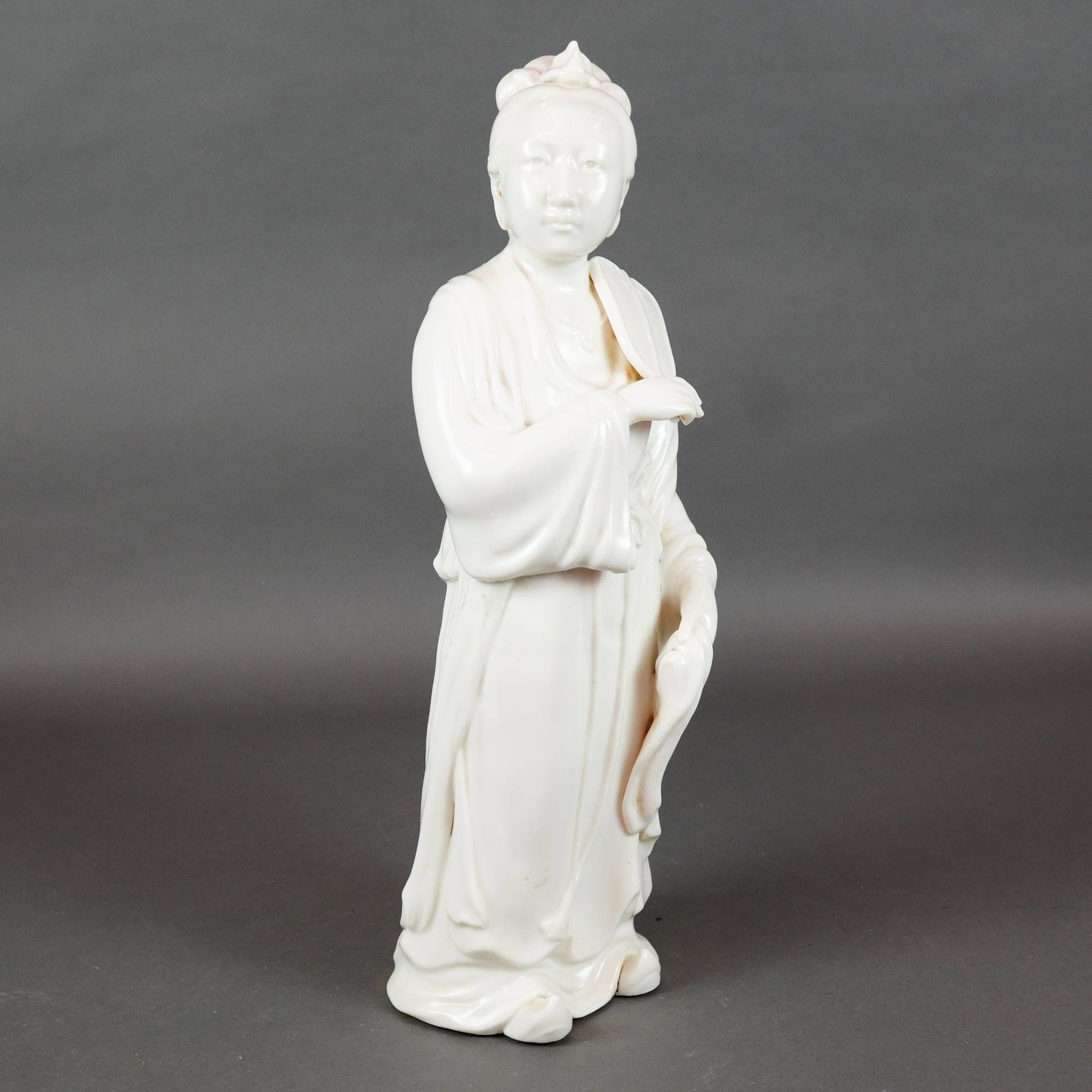 Chinese Blanc de Chine Porcelain Figure of a Lady holding a Ruyi Scepter (1 of 4)