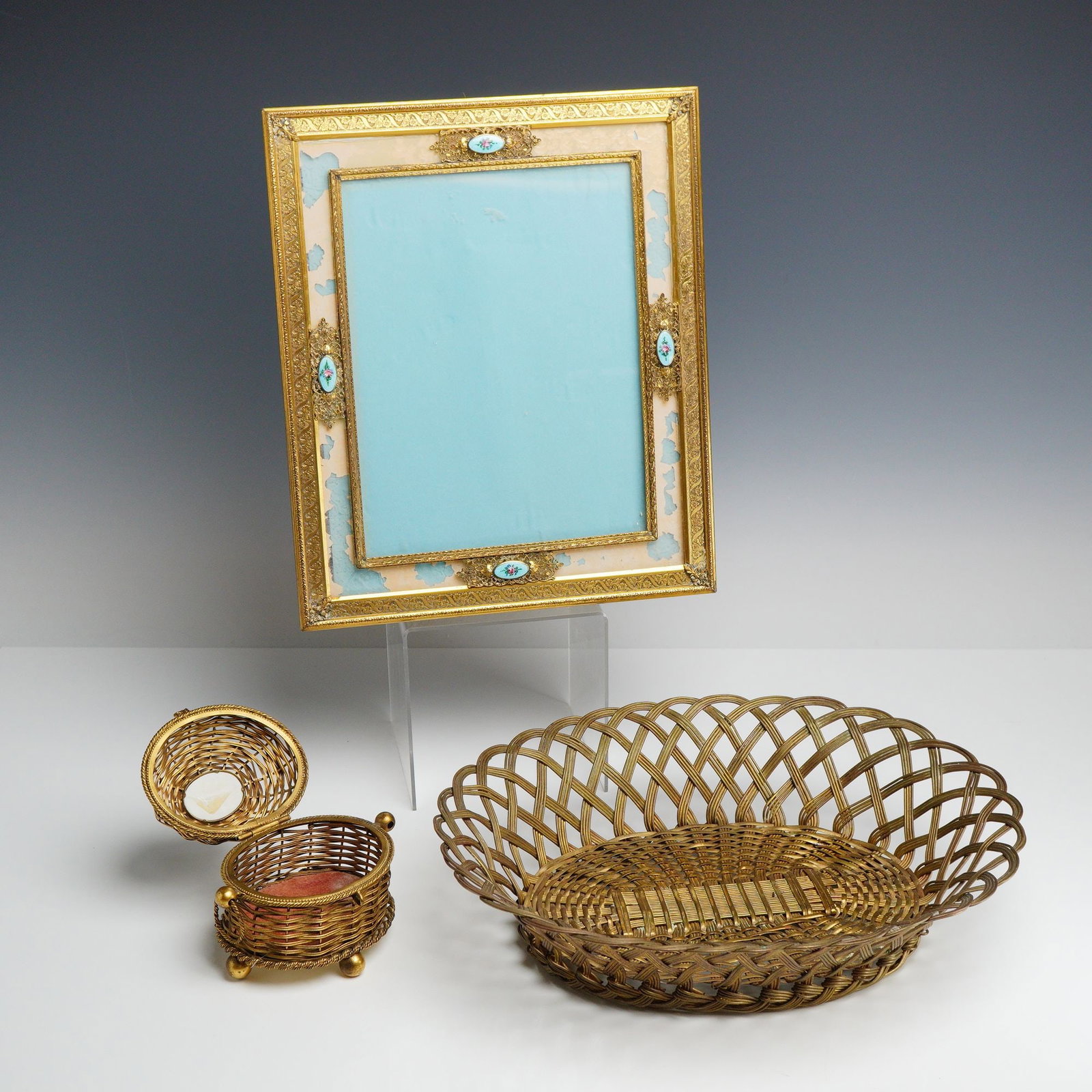 3pc French Style Gilt Metal Decorative Items (1 of 3)