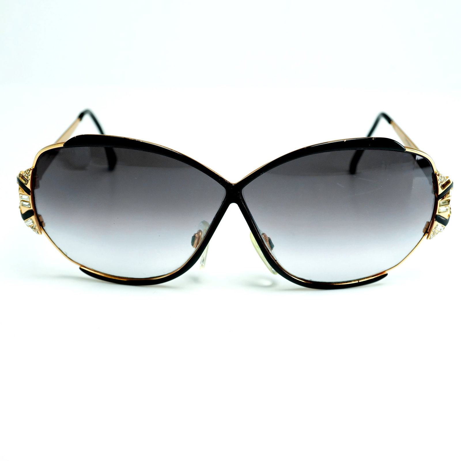 Vintage Caviar Sunglasses Champagne Series 6295 with Case: An authentic pair of Caviar ultra luxury vintage sunglasses model 6295. Decorated with rhinestones set along the temples. Includes extra lens in brown and original case. Marked M 6295 C 24 0 66