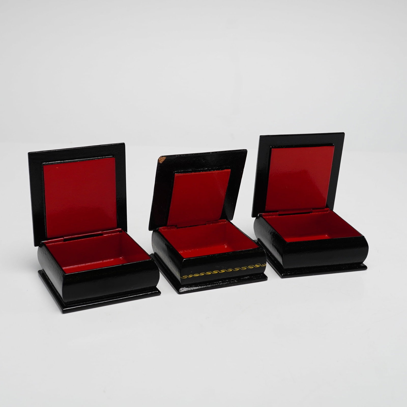 3pc Russian Lacquer Jewelry Boxes - 2