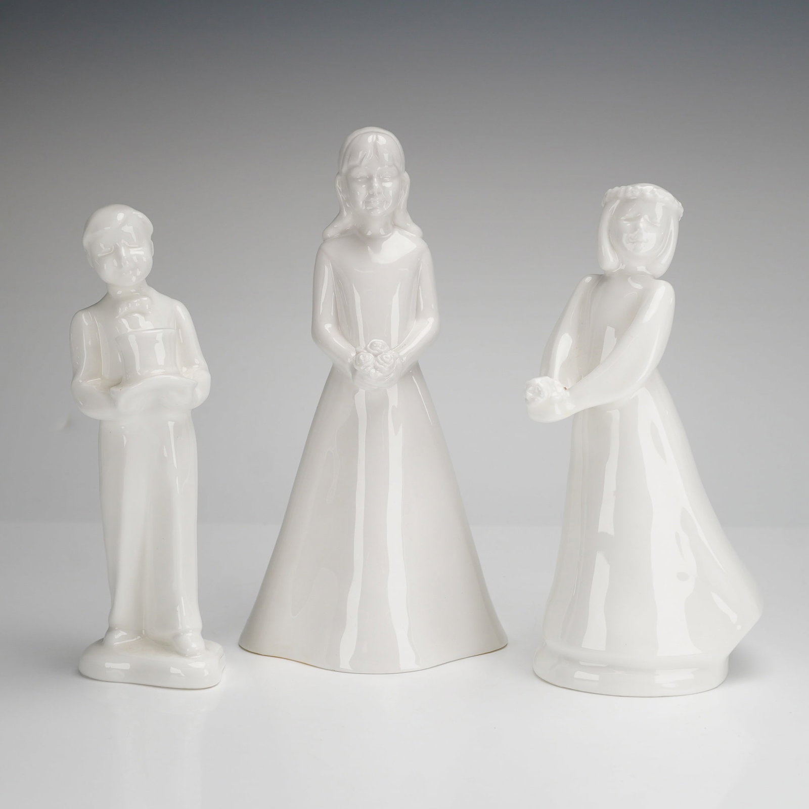 3pc Coalport and Royal Doulton Bone China Figurines including Bridesmaid HN4373 and Page Boy HN4374 (1 of 5)
